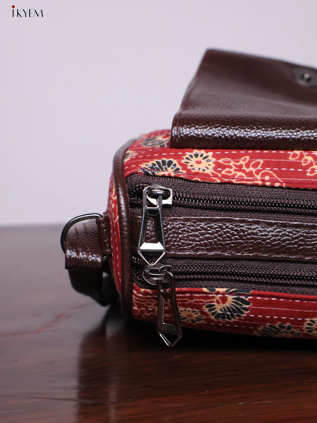 Cotton Printed Sling Bag - Floral Red - KL20141 - Image 3