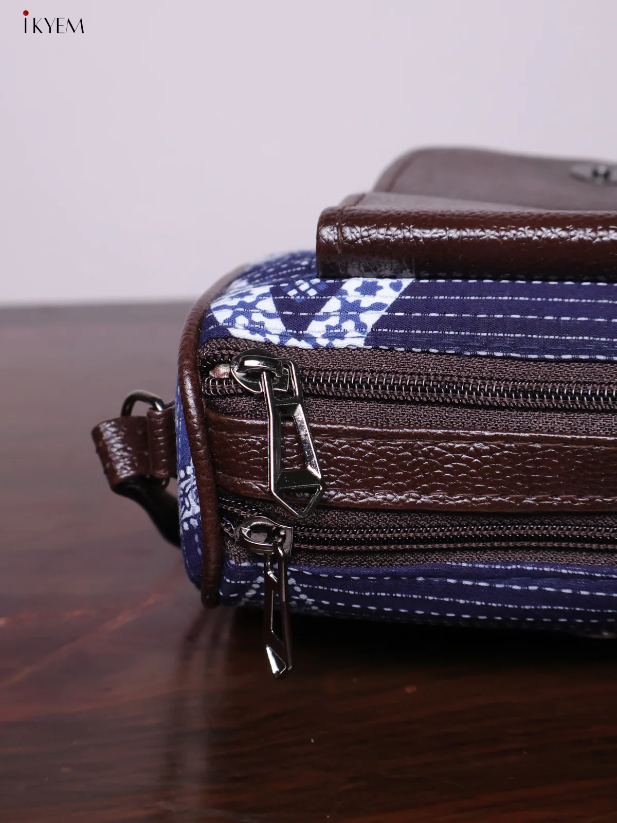 Cotton Printed Sling Bag - Floral Blue - KL20144 - Image 4