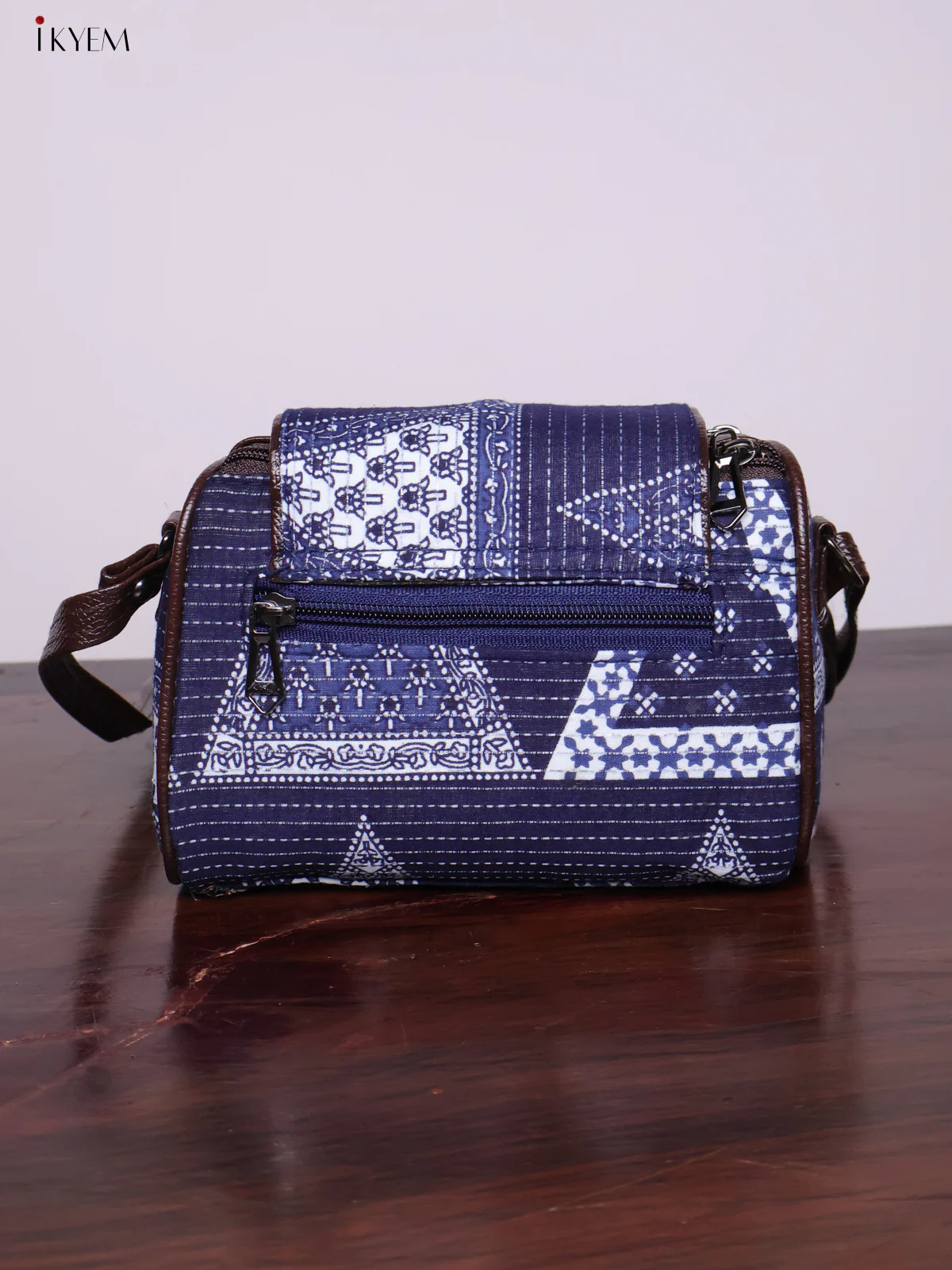 Cotton Printed Sling Bag - Floral Blue - KL20144 - Image 5