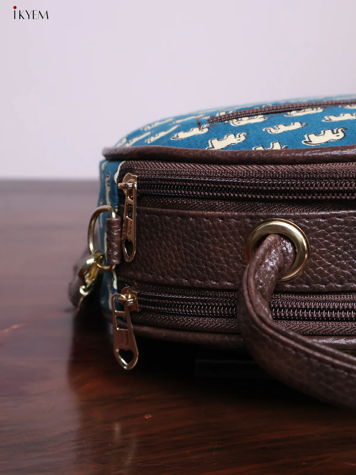 Printed Round Sling Bag - Ajrakh - KL20152 - Image 4