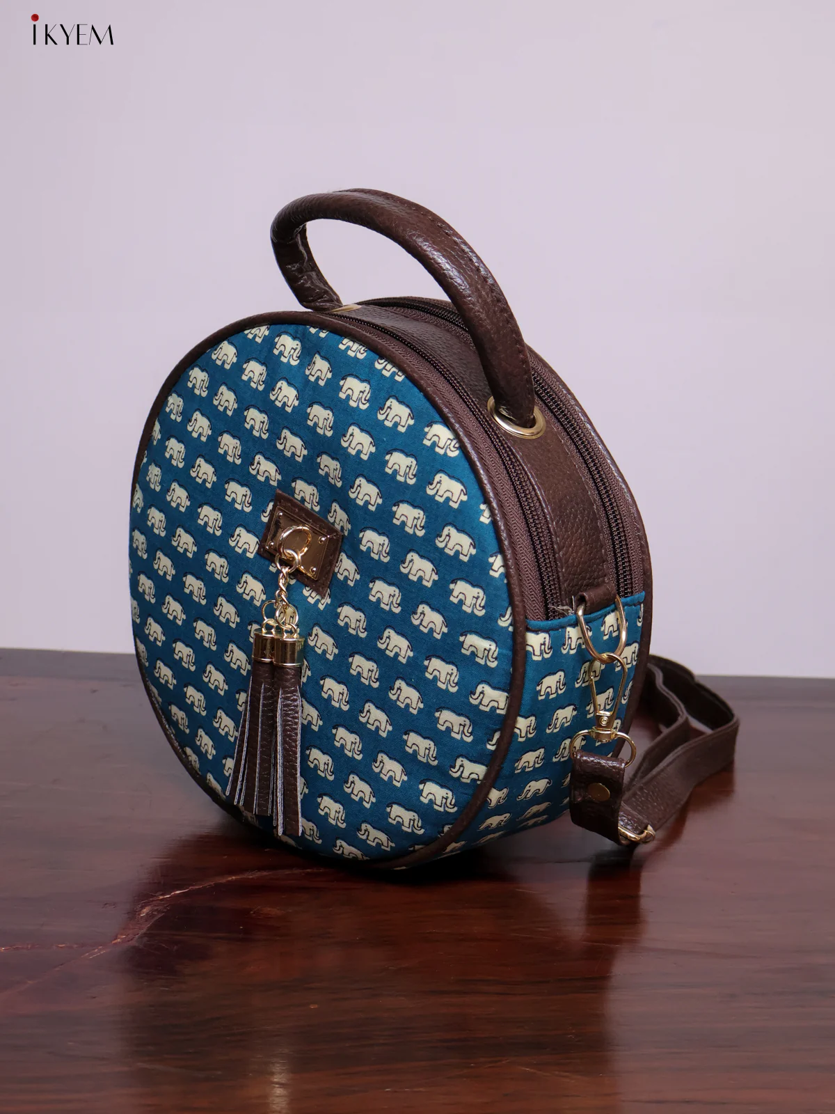 Printed Round Sling Bag - Ajrakh - KL20152 - Image 6