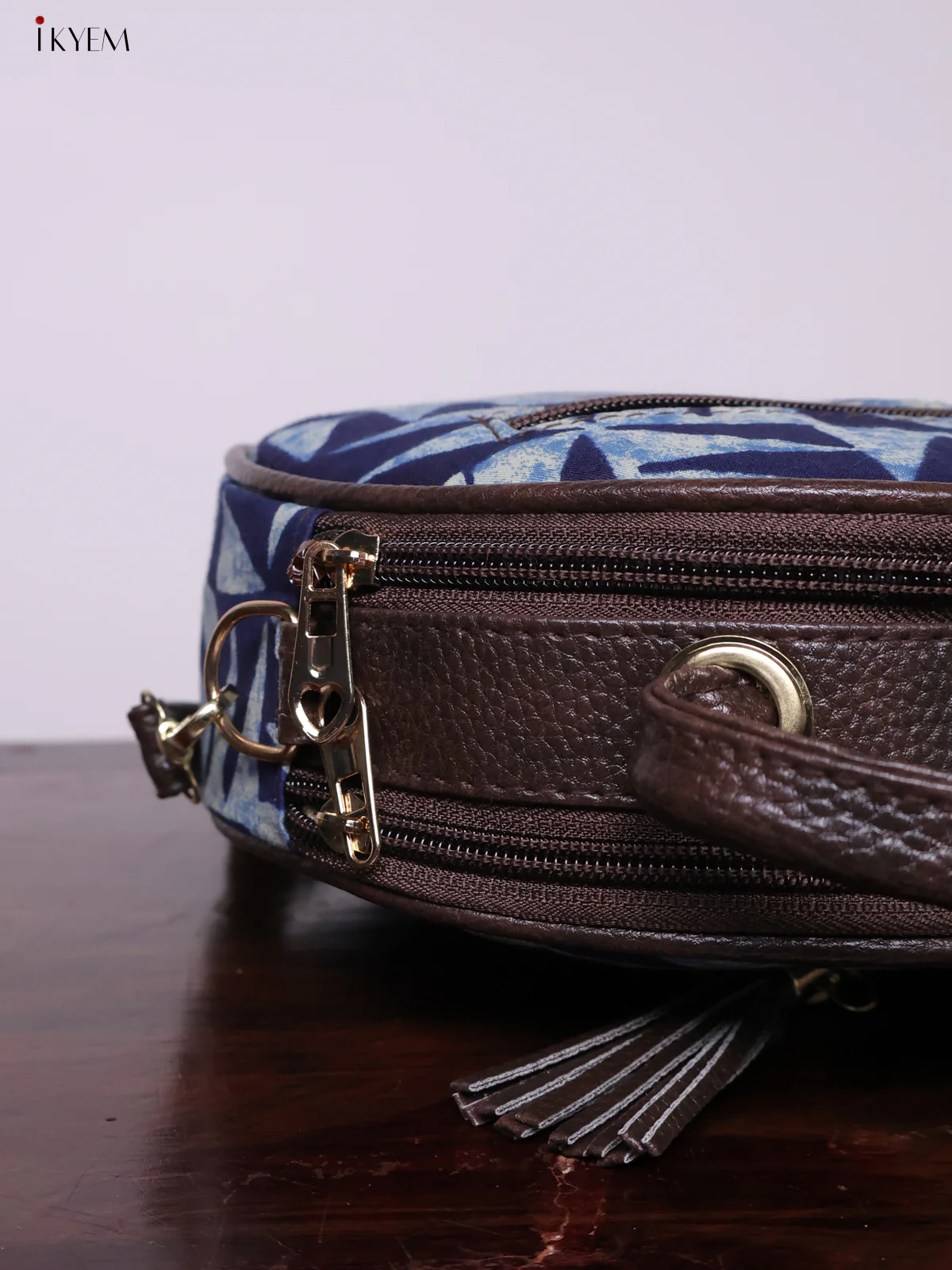 Printed Round Sling Bag - Ajrakh - KL20153 - Image 3