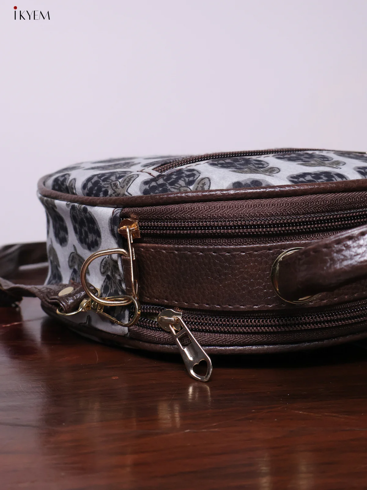 Printed Round Sling Bag - Ajrakh - KL20154 - Image 3