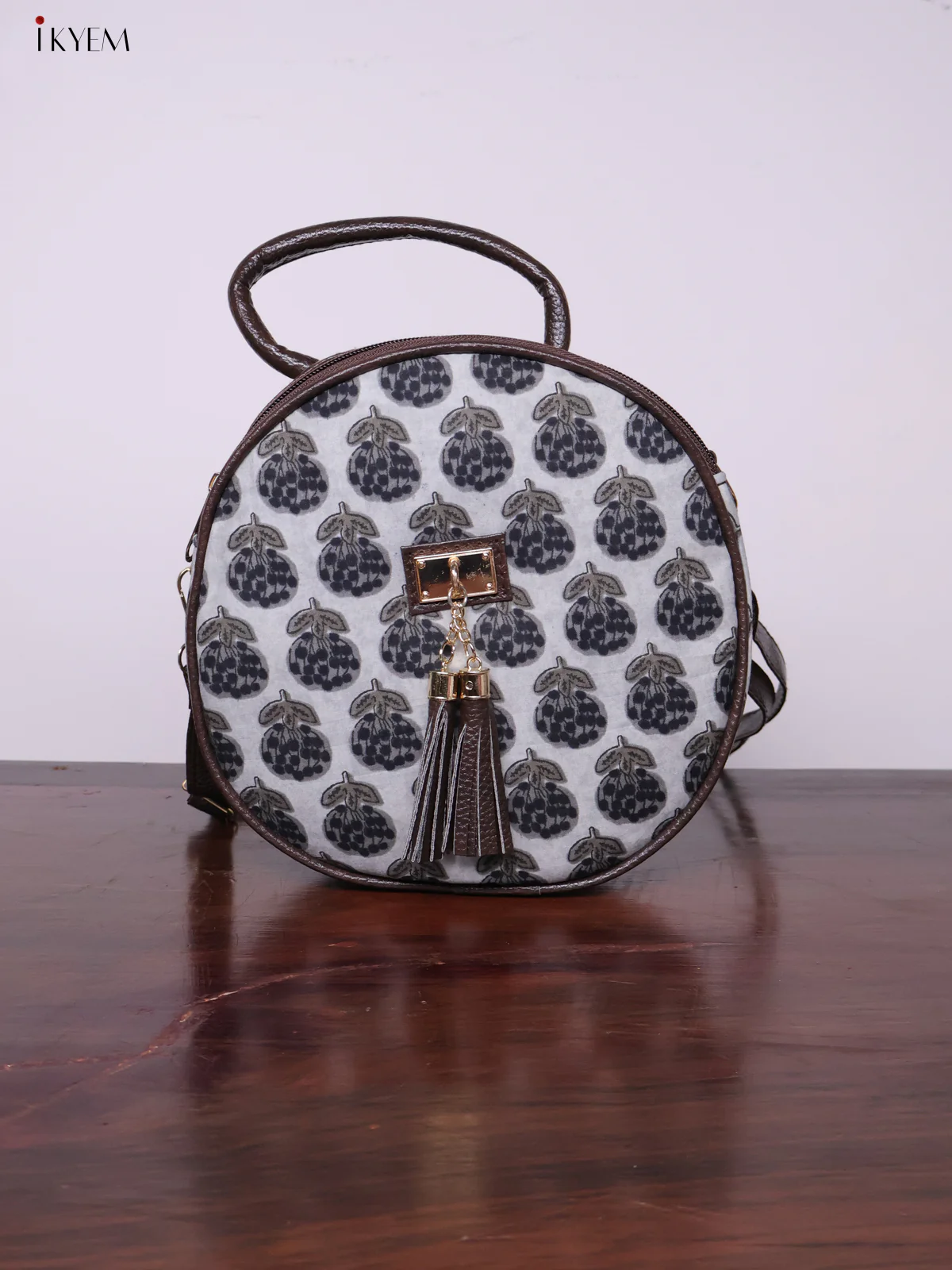 Printed Round Sling Bag - Ajrakh - KL20154 - Image 7