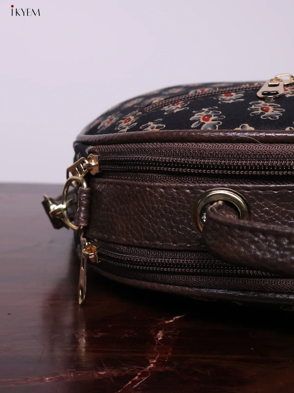 Printed Round Sling Bag - Ajrakh - KL20155 - Image 3