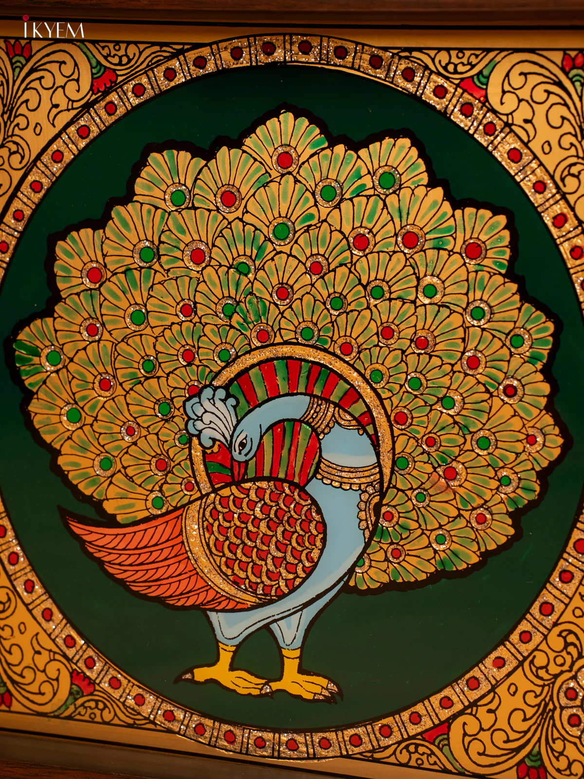 Reverse Glass Painted Tray (10x12) - Peacock - KL25116 - Image 3