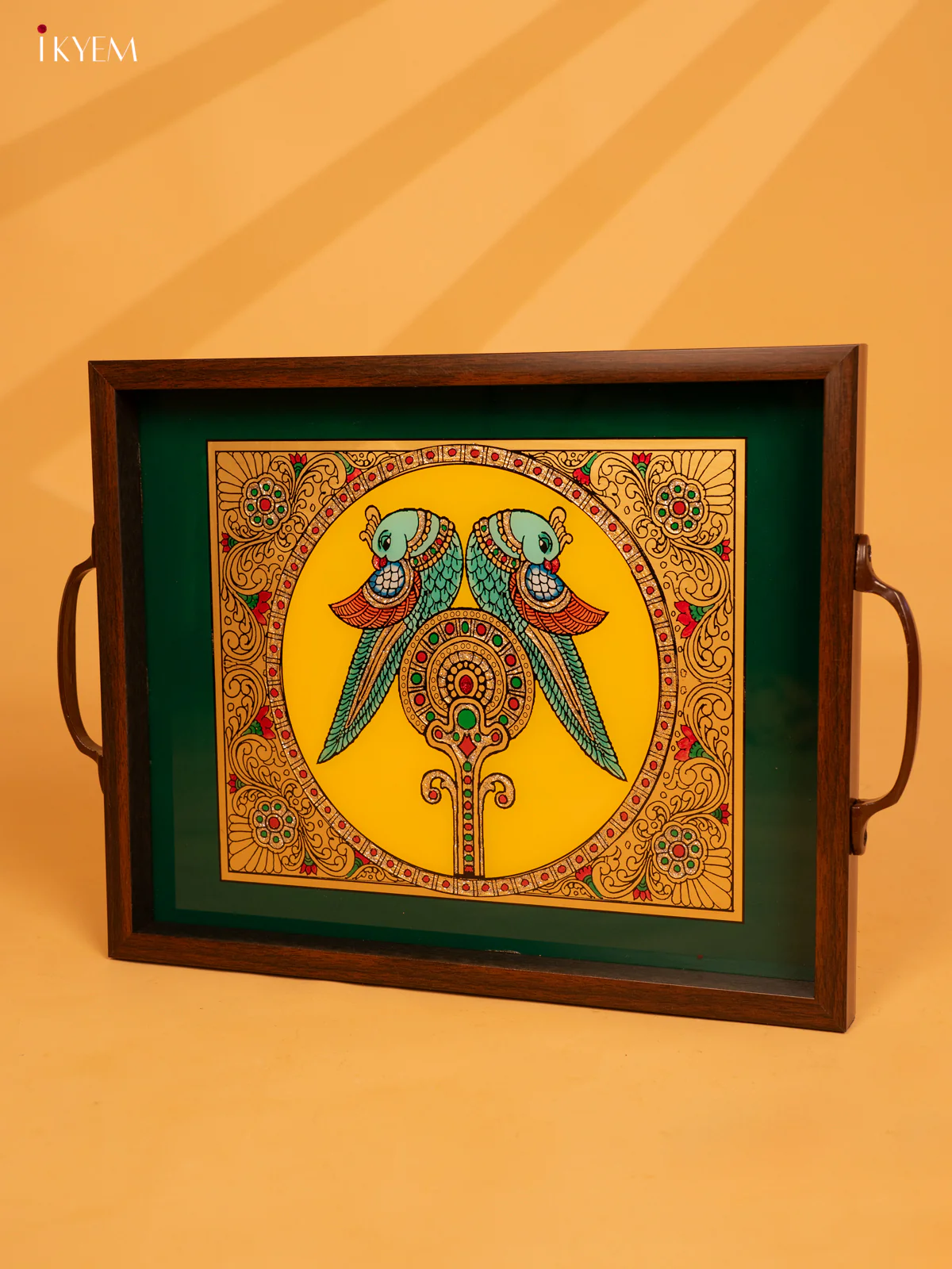 Reverse Glass Painted Tray (12x15) - Parrot - KL25118 - Image 2