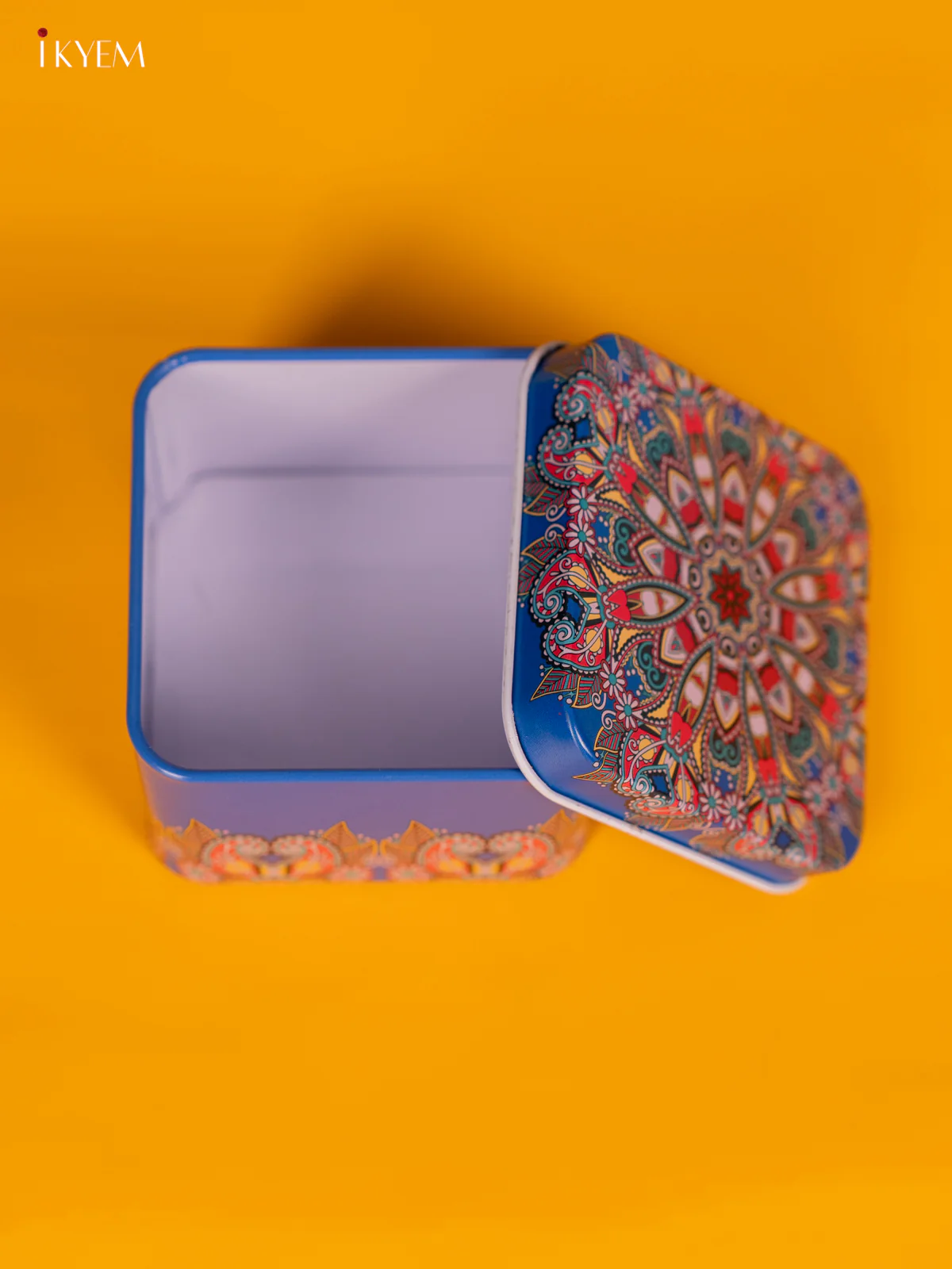 Square Decorative Tin Box - Blue - (2.5×2.5) Inch - KL26112 - Image 2