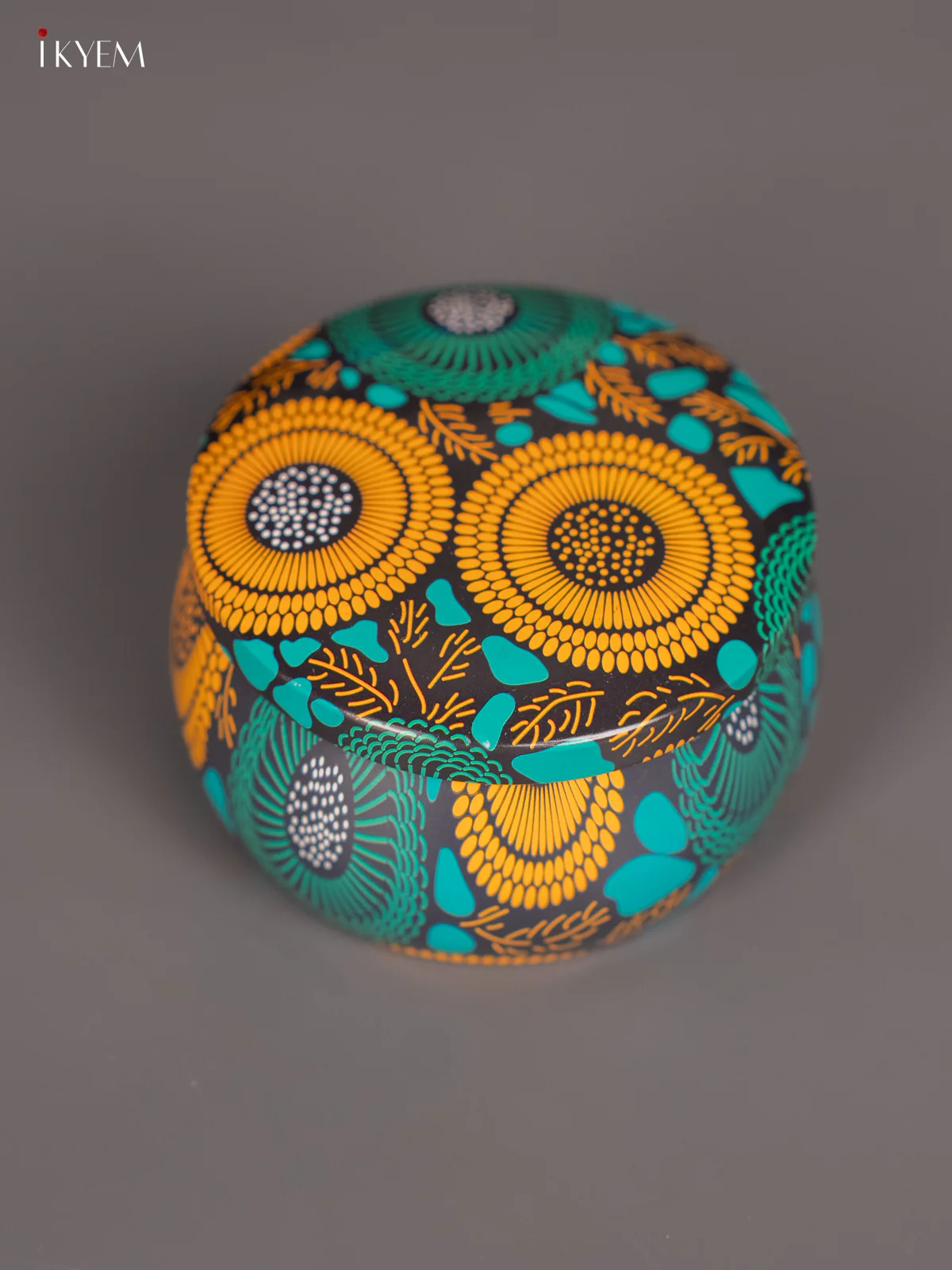 Round Decorative Tin Box - Green - (2.5×2.5) Inch - KL26117