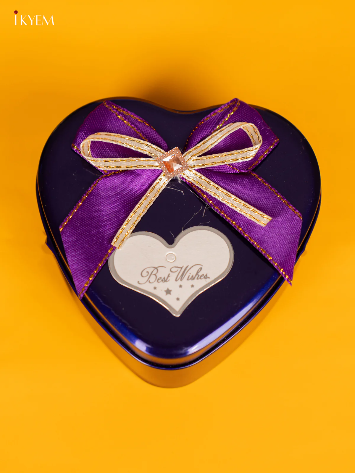 Heart Shaped Purple Tin Box - (3.5×3.5) Inch - KL26128 - Image 2
