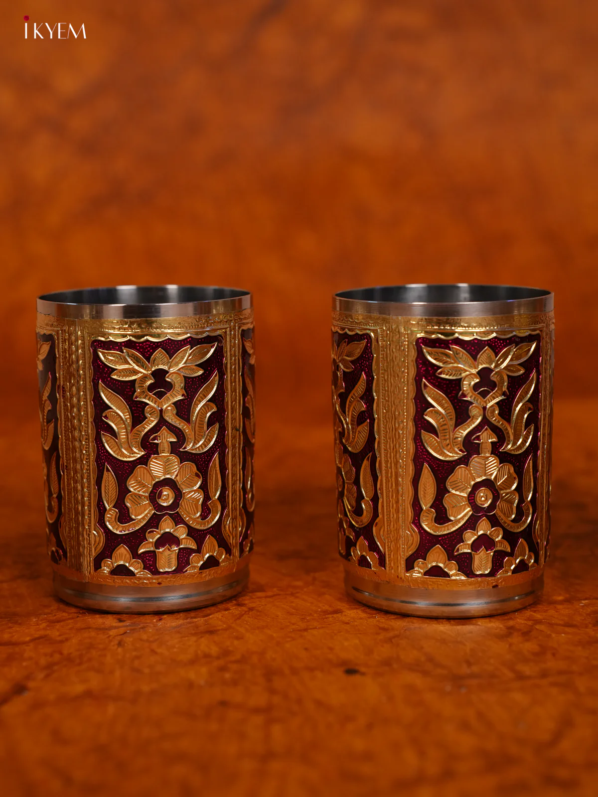 Meenakari Tray with 6 Glass Set -KL31114 - Image 3