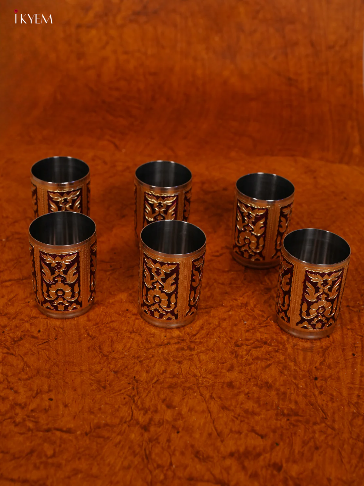 Meenakari Tray with 6 Glass Set -KL31114 - Image 8