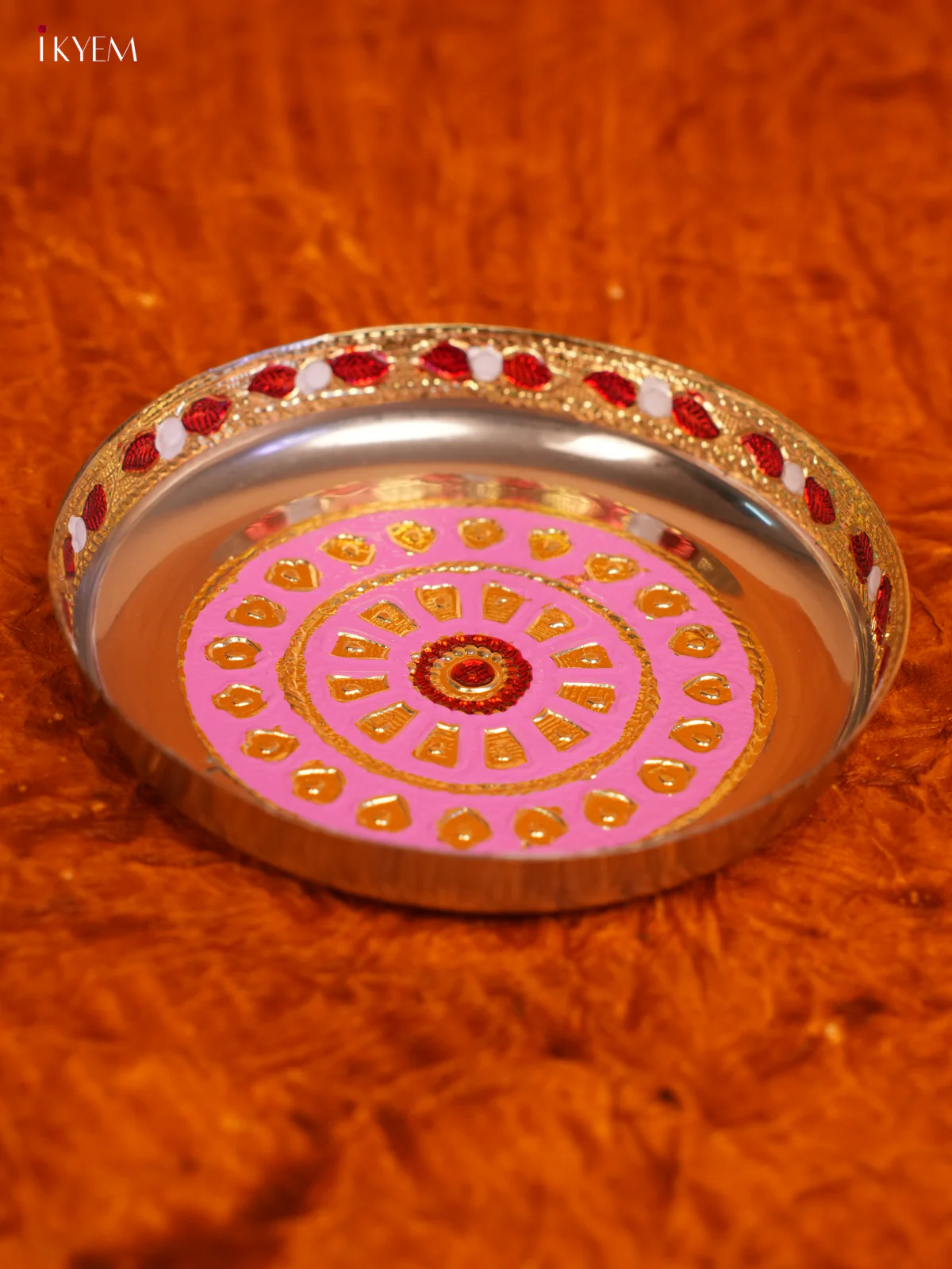 Meenakari Baby Thali Set 2 Inch- Pink - KL31122 - Image 3