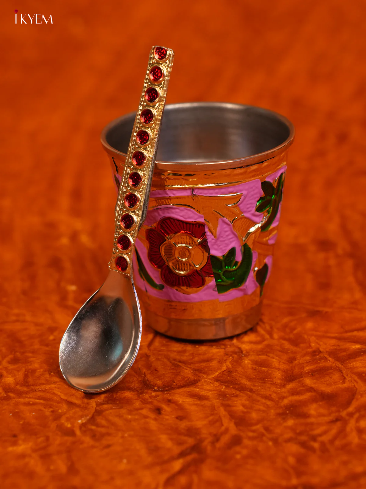 Meenakari Baby Thali Set 2 Inch- Pink - KL31122 - Image 4