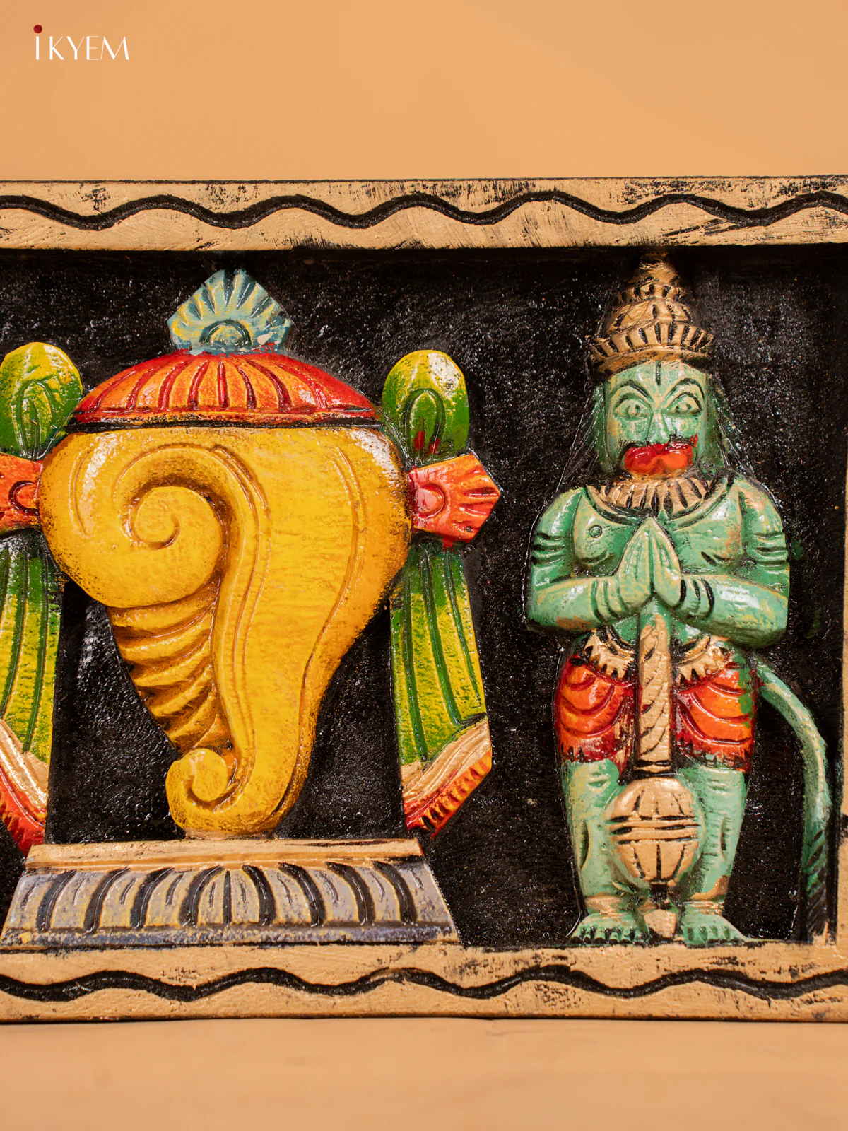 Hand-Painted Wooden Sangu Chakra Namam Panel - 8 Inch - KN01135 - Image 3