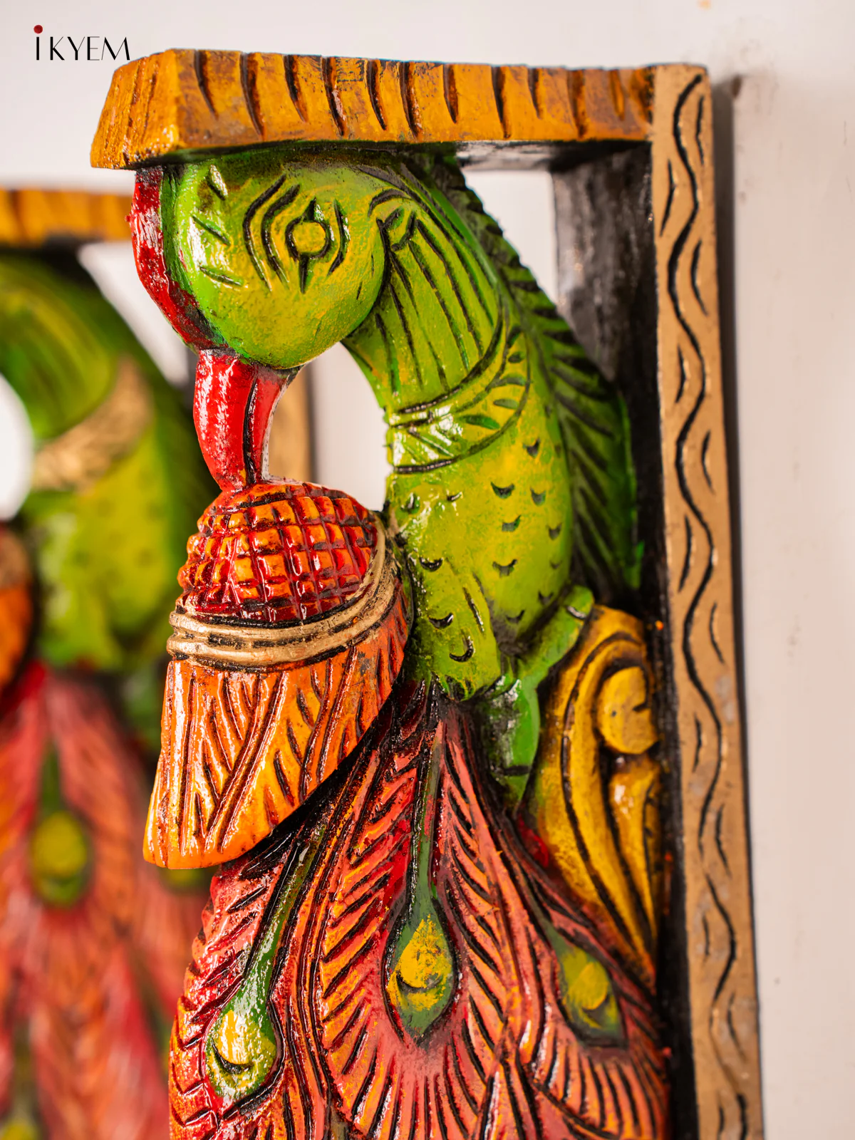 Hand-Painted Wooden Peacock Wall bracket - 12 Inch - KN01163 - Image 2