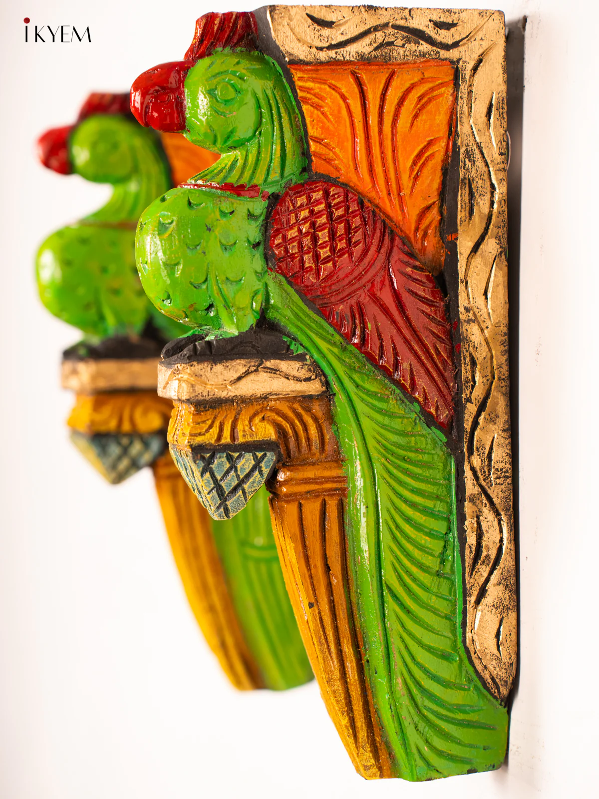 Hand-Painted Wooden Parrot Wall Bracket - 12 Inch - KN01171 - Image 3