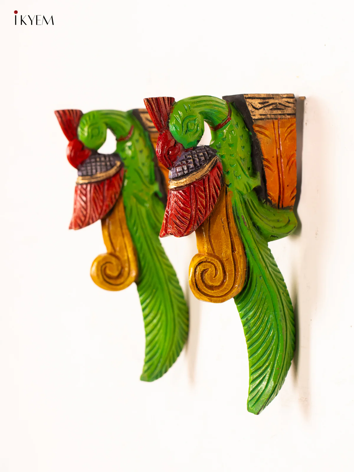 Hand-Painted Wooden Parrot Wall Bracket - 12 Inch - KN01173 - Image 2
