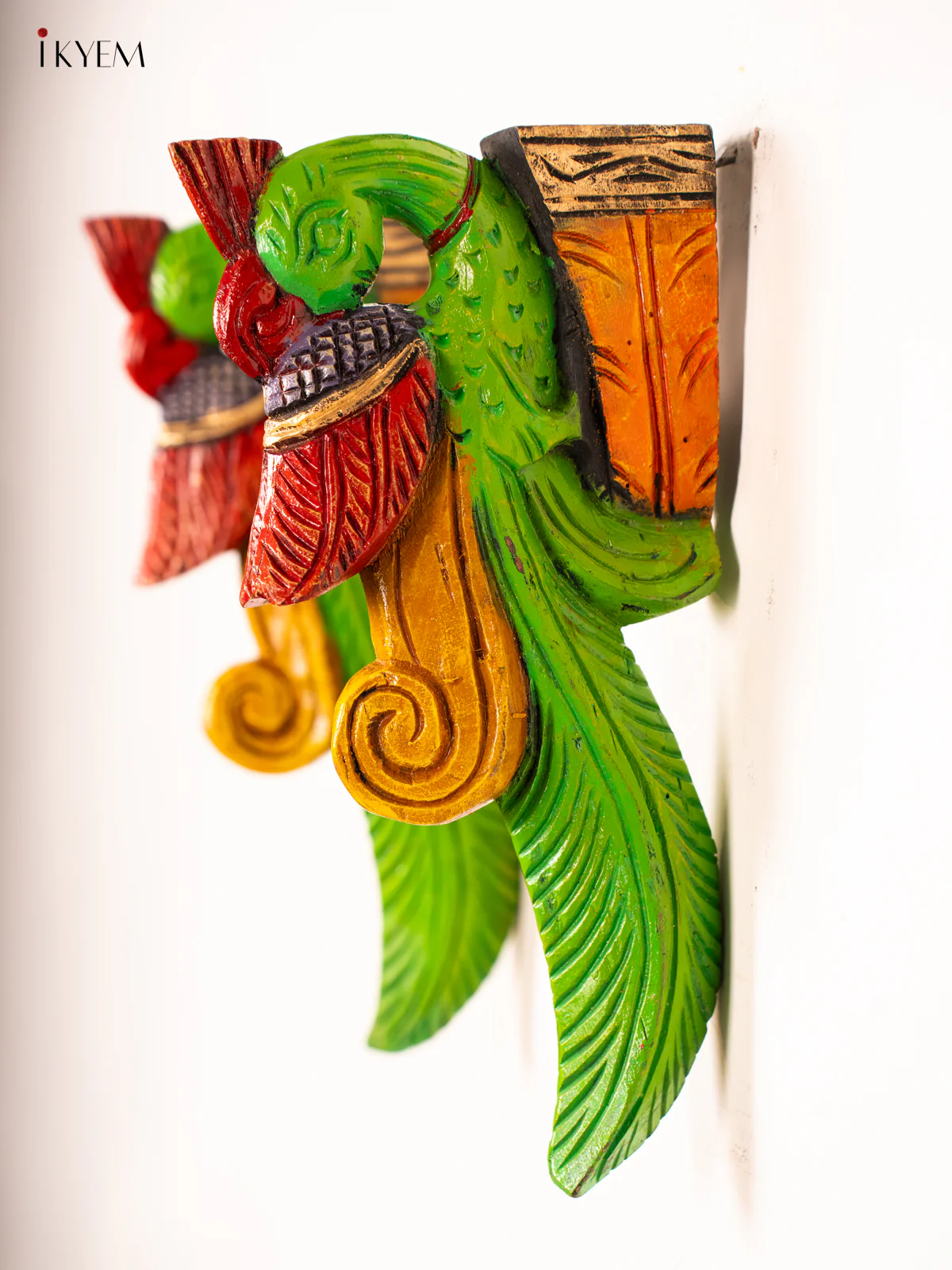 Hand-Painted Wooden Parrot Wall Bracket - 12 Inch - KN01173 - Image 3