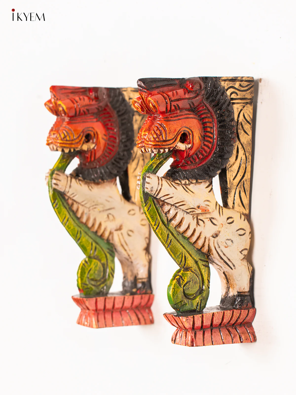 Hand-Painted Wooden Yazhi Wall Bracket - 12 Inch - KN01190 - Image 3