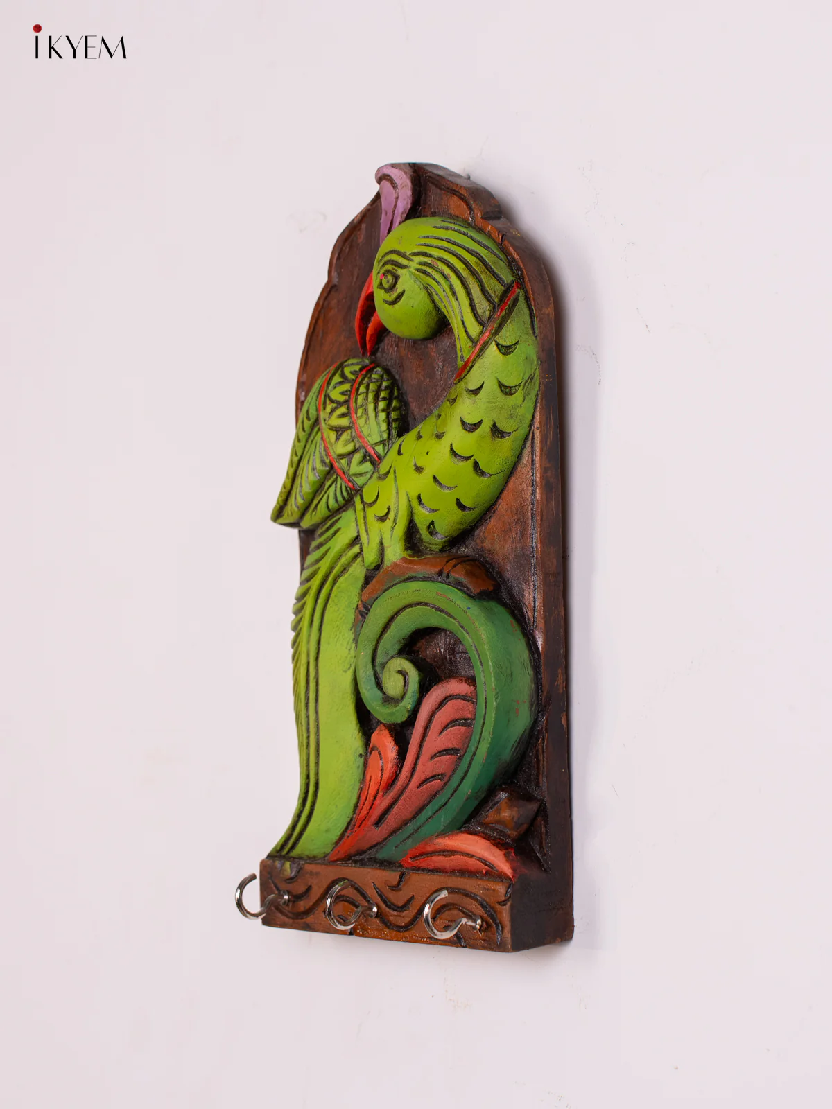 Hand-Painted Wooden Parrot Key-Hanger - 12 Inch - KN01199 - Image 2