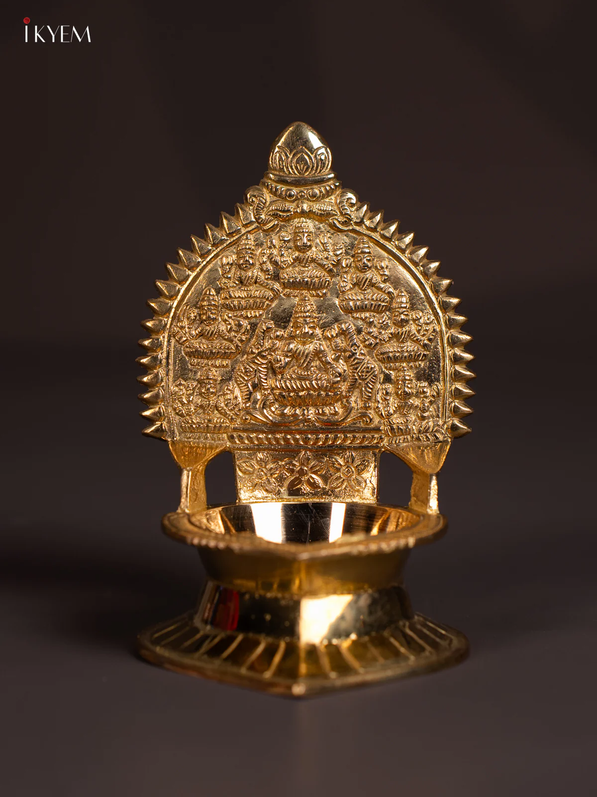 Traditional Brass Ashtalakshmi Diya - 6 Inch - KN03127 - Image 2