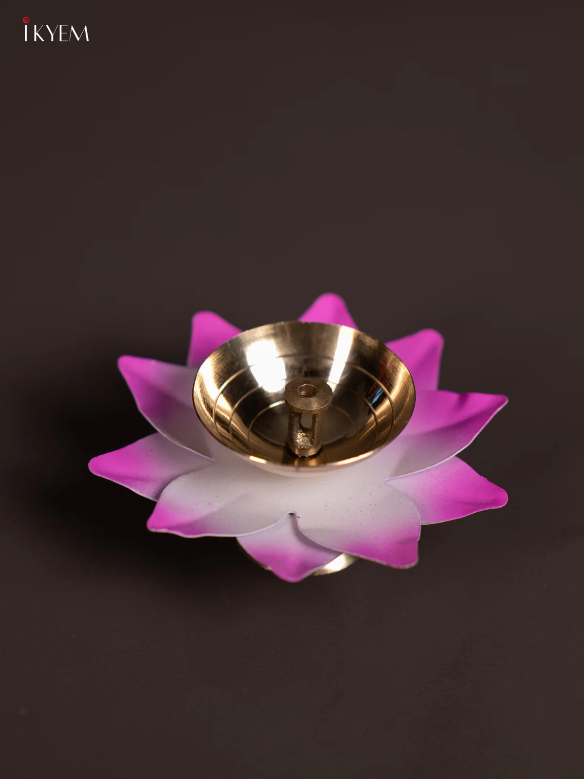 Baby Pink Brass Lotus Diya - 3 Inch - KN04111 - Image 2