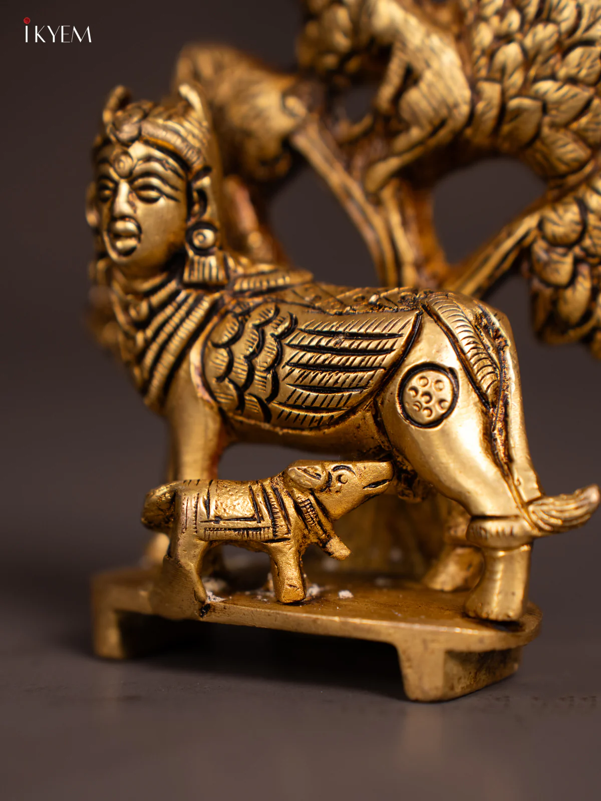 Brass Kamadhenu Tree Idol - 4.2 Inch - KN04124 - Image 4