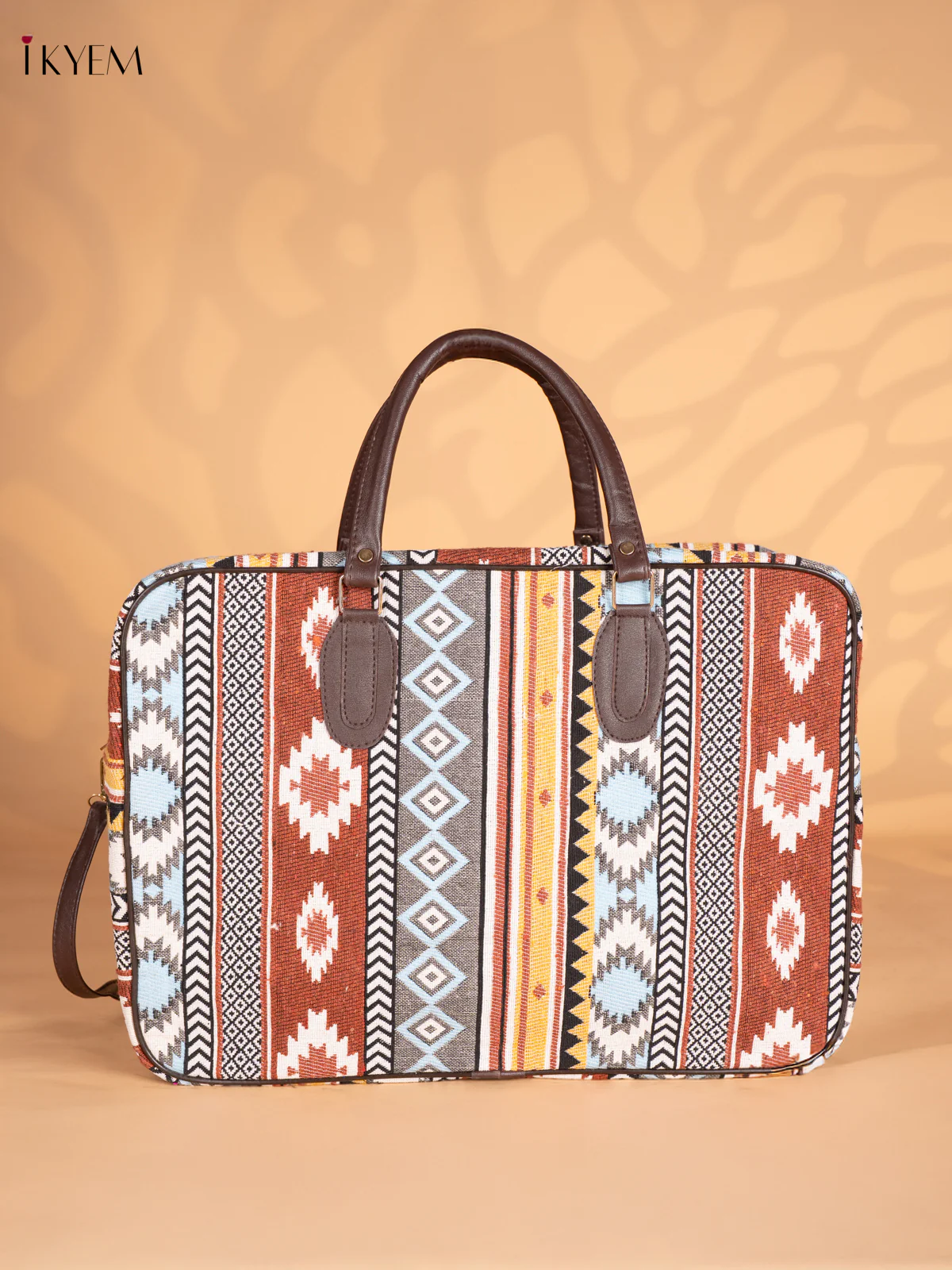 Aztec Pattern Oversized Jacquard Tote Bag with Detachable Strap - KN05111