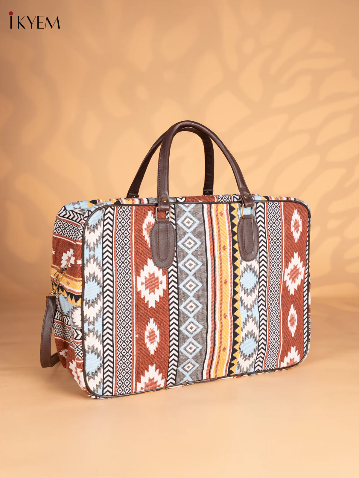 Aztec Pattern Oversized Jacquard Tote Bag with Detachable Strap - KN05111 - Image 2
