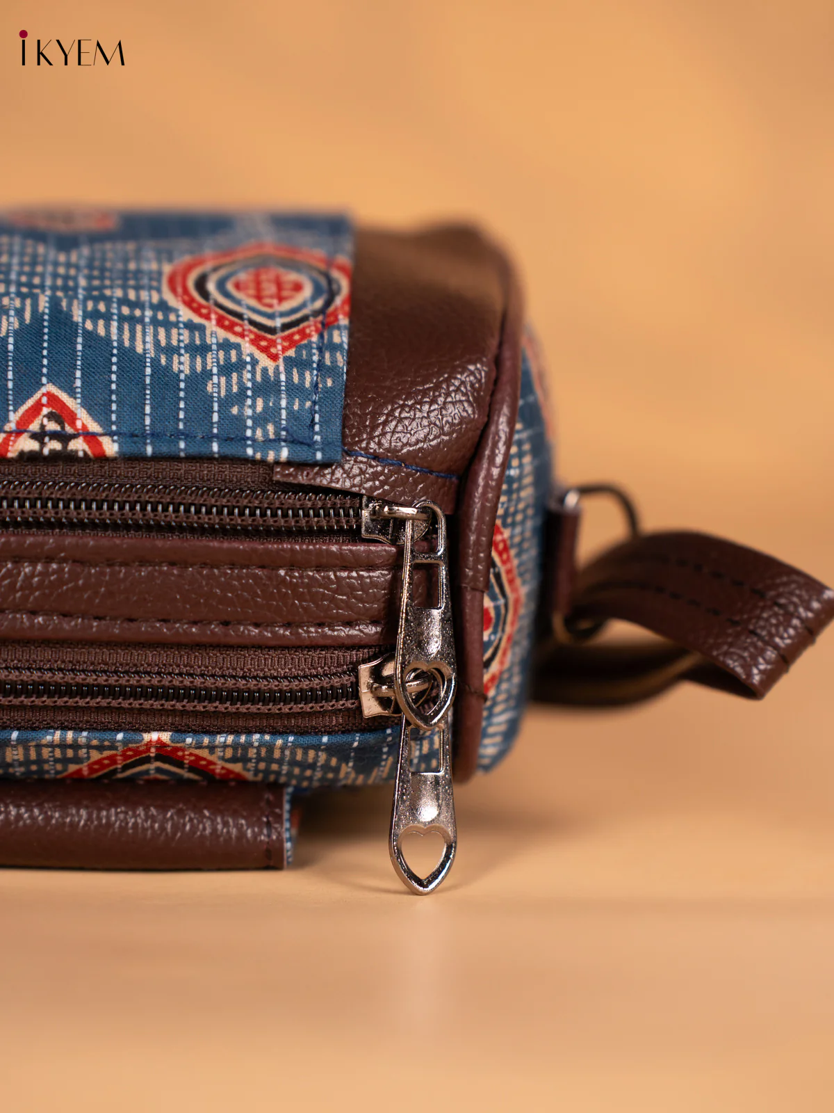 Ajrakh Printed Flap Sling Bag - Blue - KN05138 - Image 4