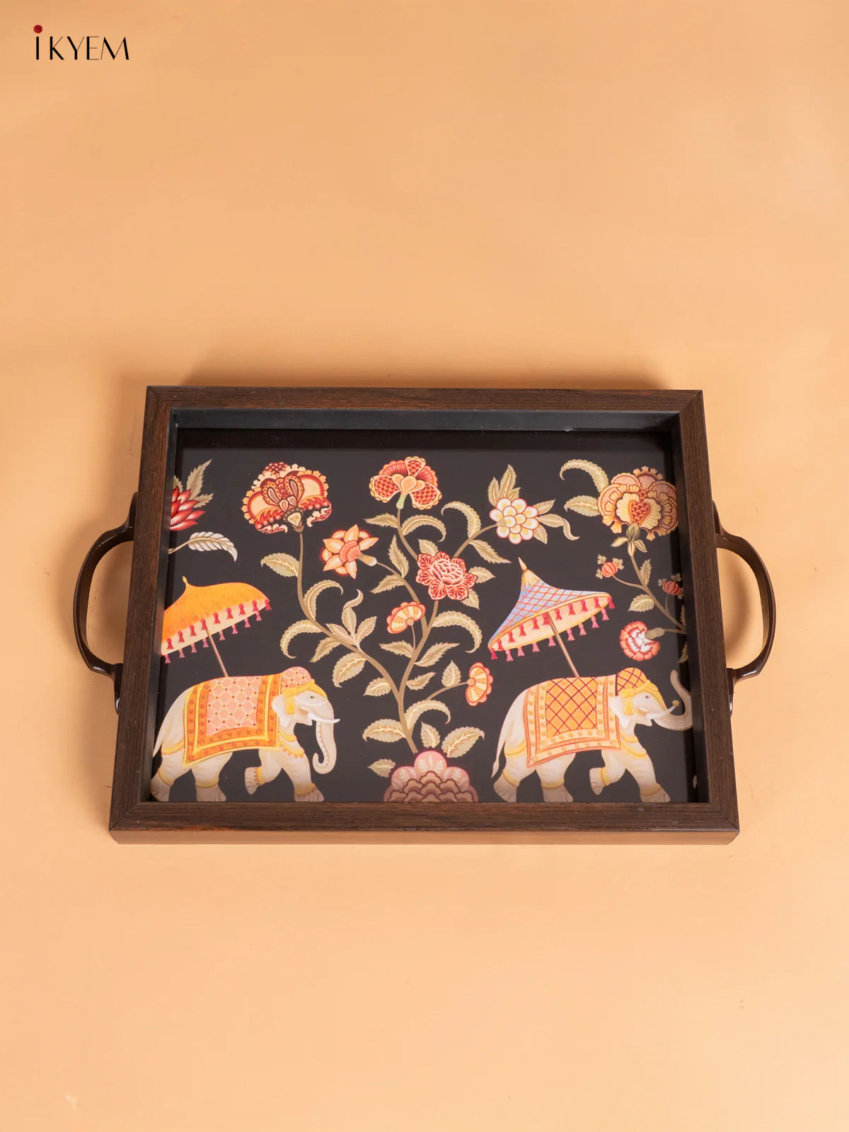 Madhubani Art Tray with Depiction of Elephant - (10.4X8.5) Inch - KN06114 - Image 4