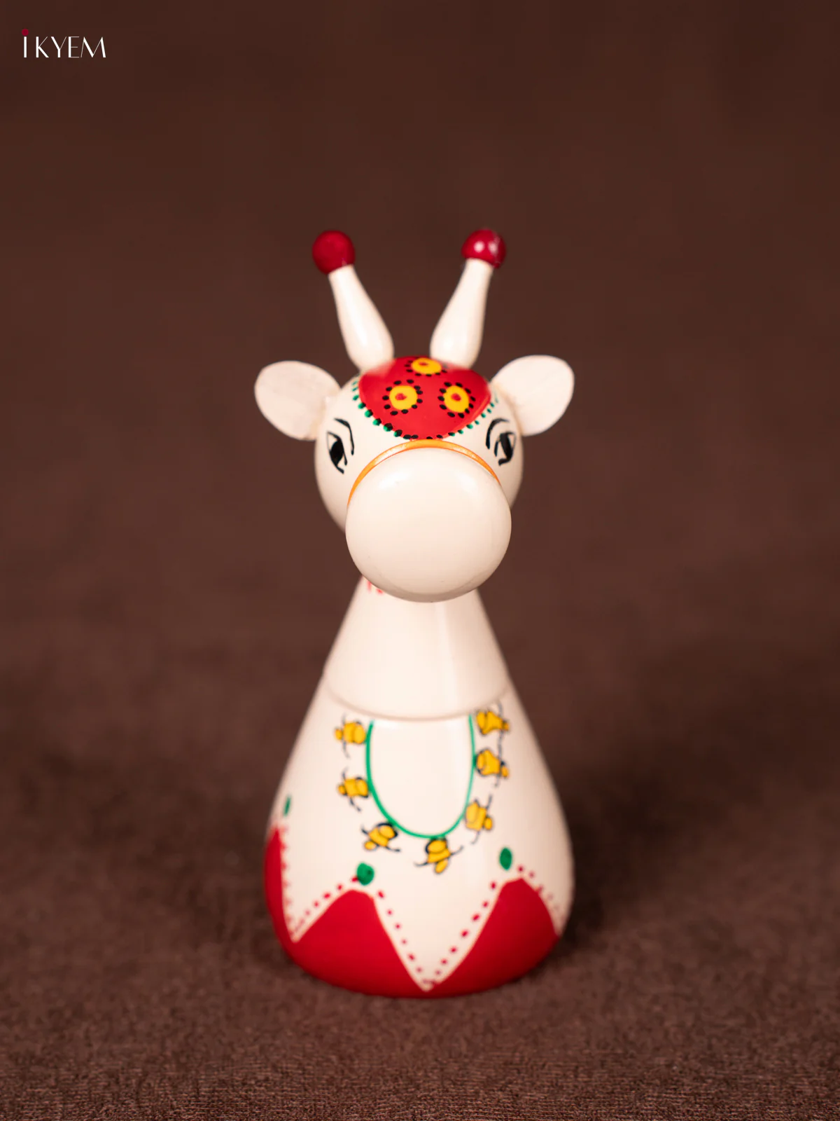 Nandi Kondapalli Doll Kumkum Holder - Cream - KN20164