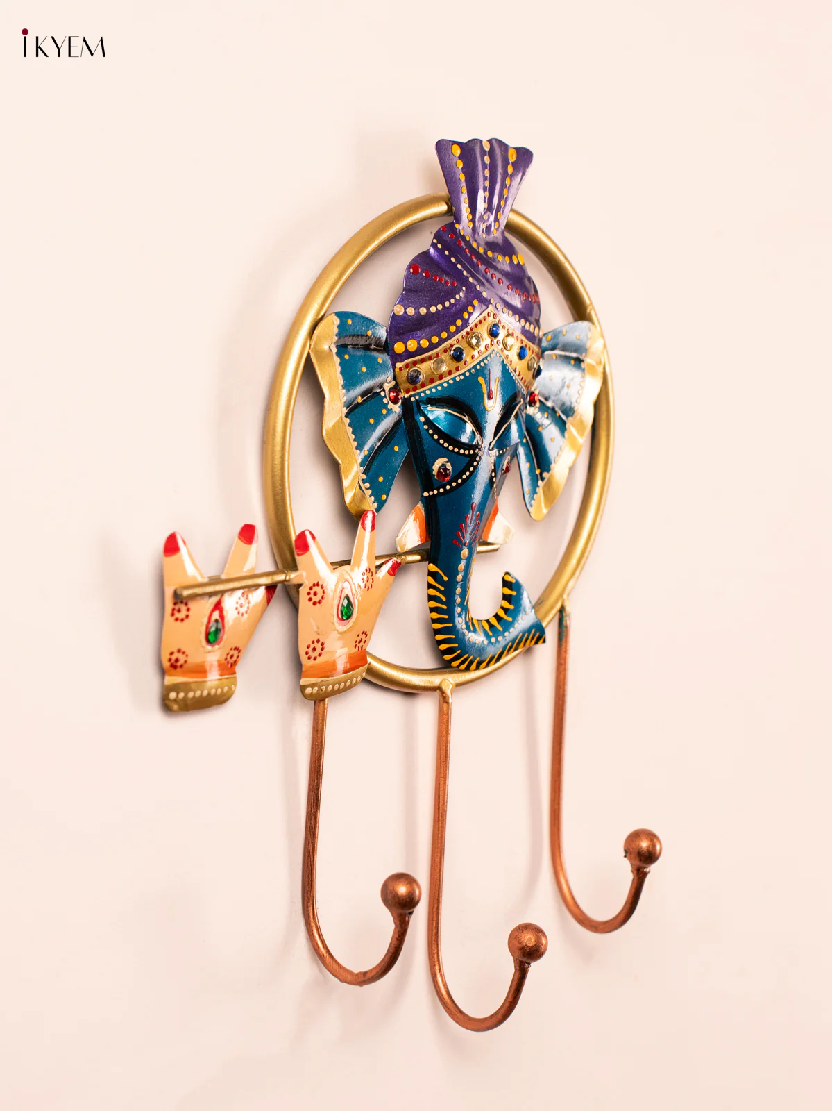 METAL PAINTED WALL GANESH 3 HOOK - KN29152 - Image 4