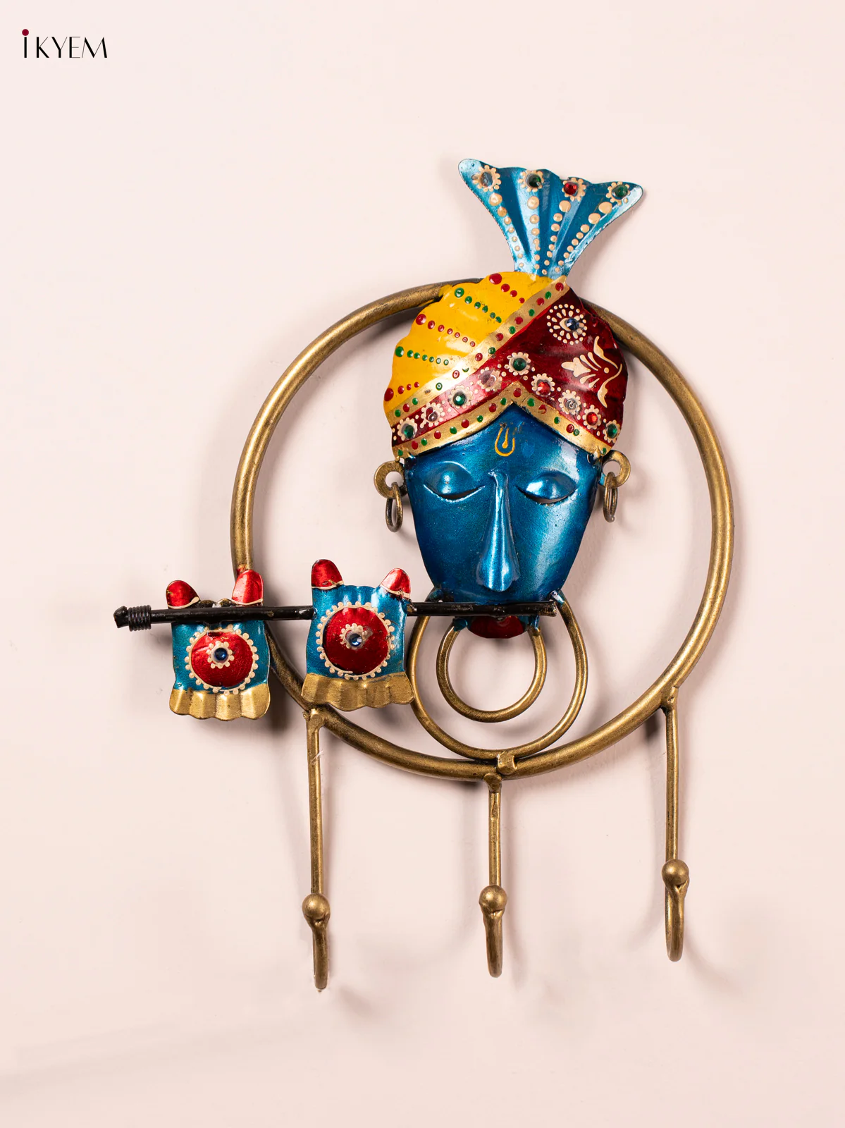 METAL PAINTED WALL KRISHNA 3 HOOK - KN29153