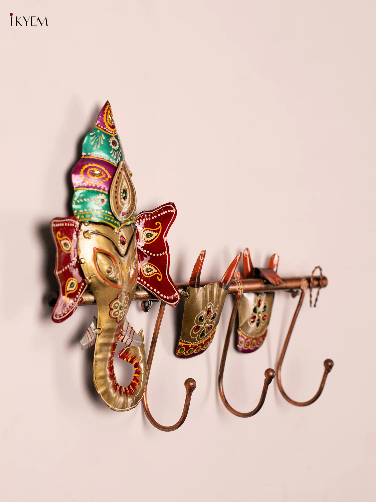 METAL PAINTED WALL GANESH 3 HOOK - KN29157 - Image 2