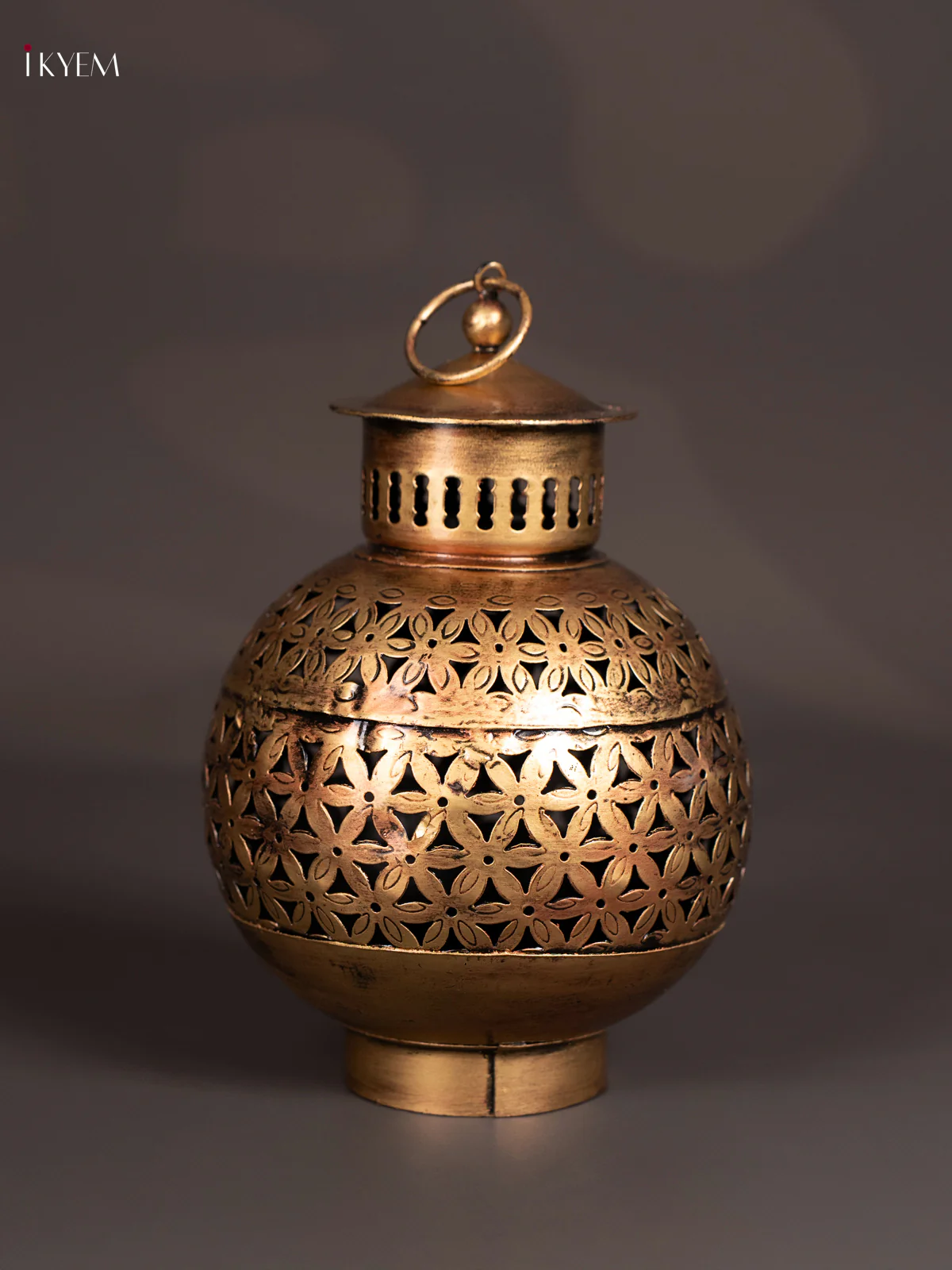 METAL PAINTED TEA LIGHT ROUND LANTERN - SET OF 2 - KN29176 - Image 4