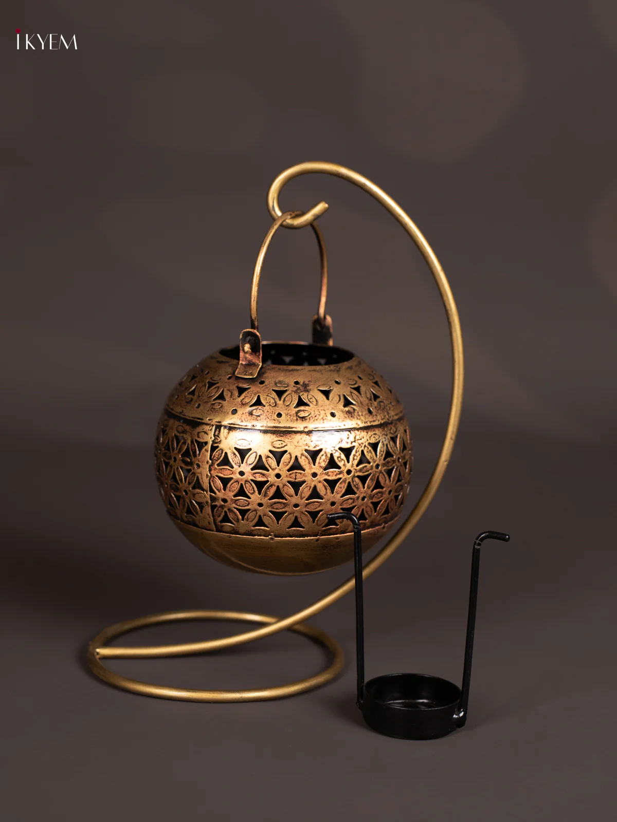METAL PAINTED T - LIGHT ROUND POT - SMALL - KN29180 - Image 2