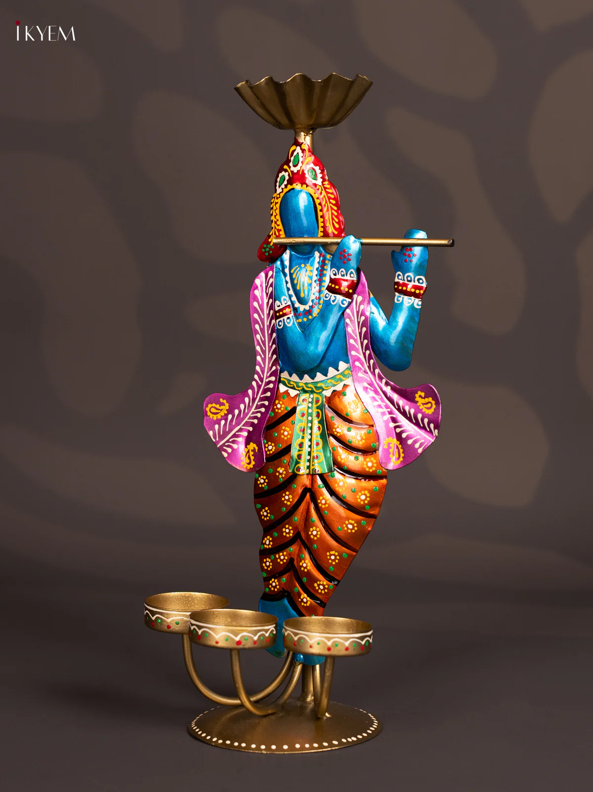 METAL PAINTED 4 TEA LIGHT KRISHNA - KN29193 - Image 4