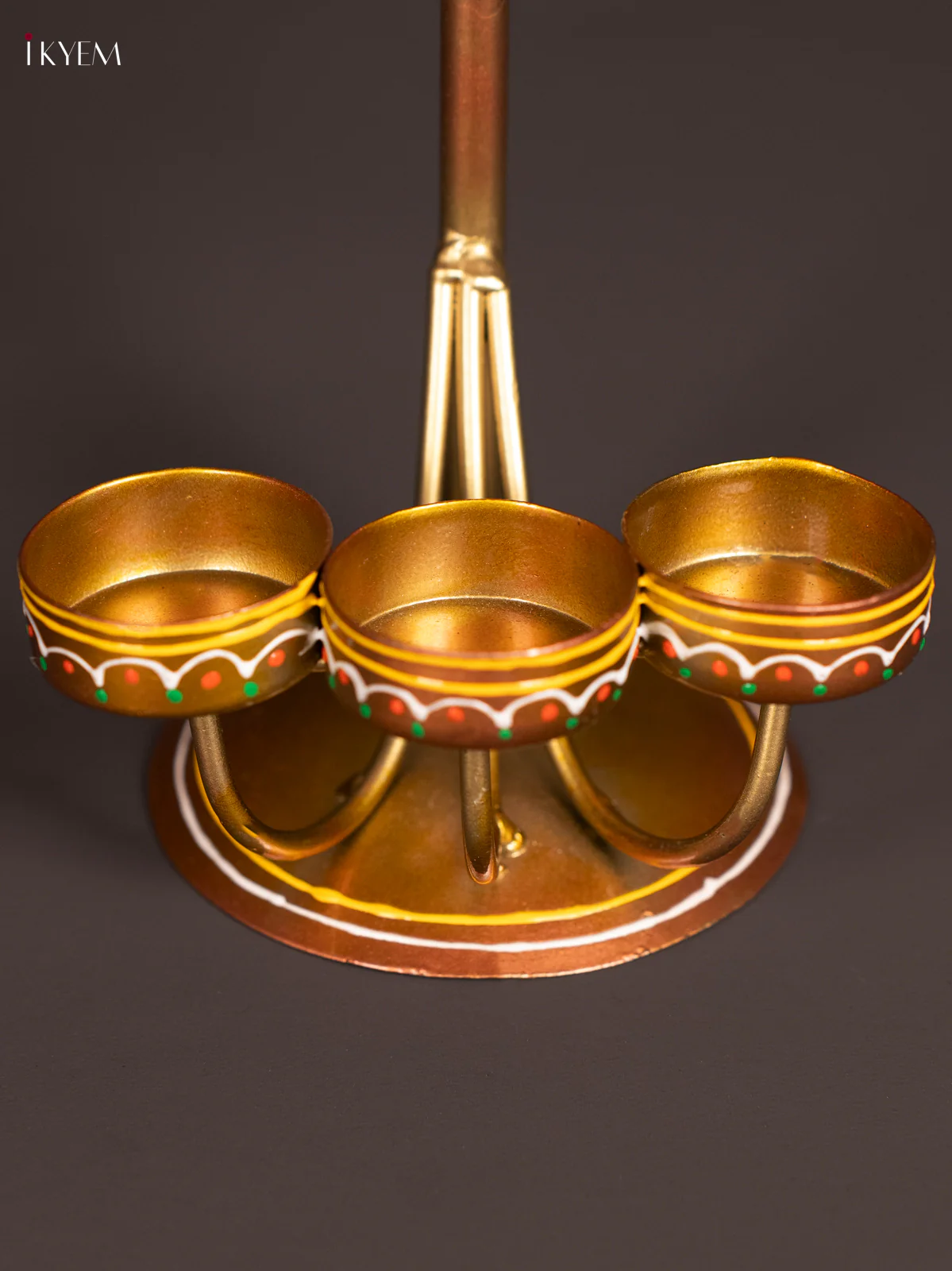METAL PAINTED 4 TEA LIGHT OM W /STAND - KN29194 - Image 2