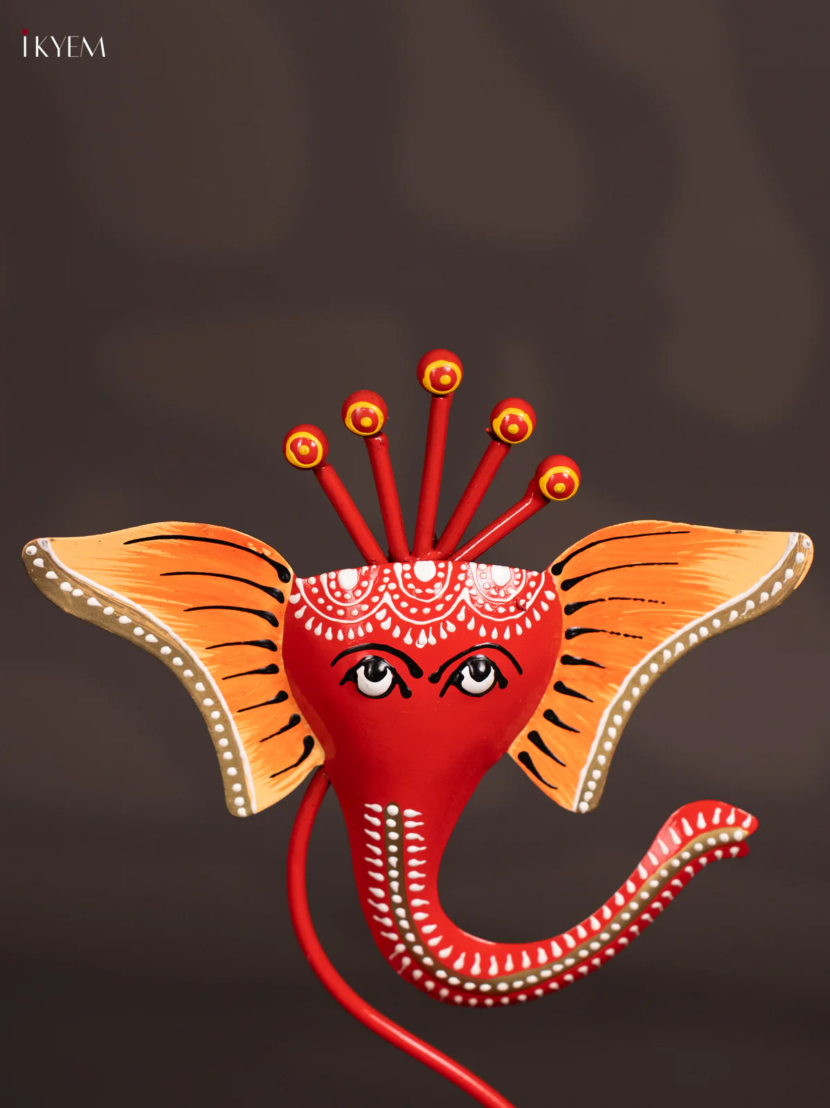 METAL PAINTED GANESHA TEA LIGHT RED - KN29197 - Image 2