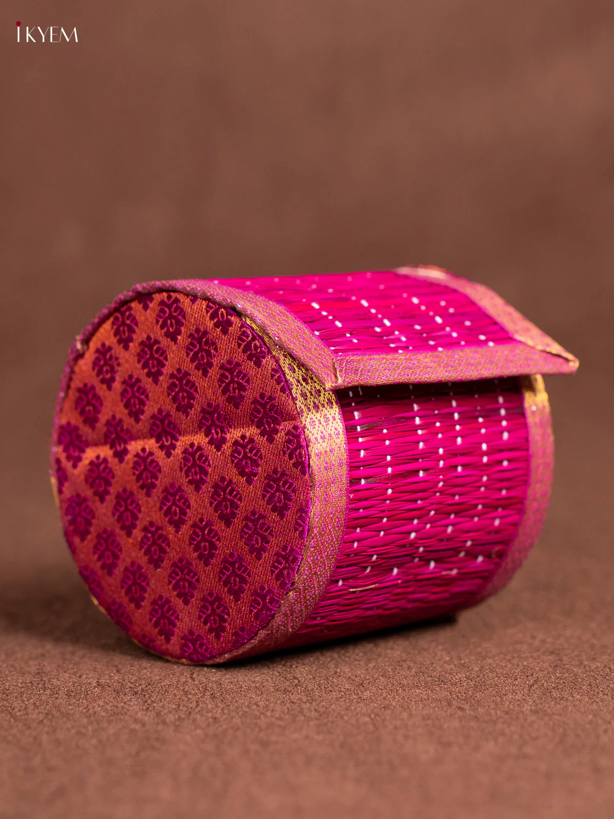 Raw Silk korai Bangle Box - Violet - 4 Inches - KN30115