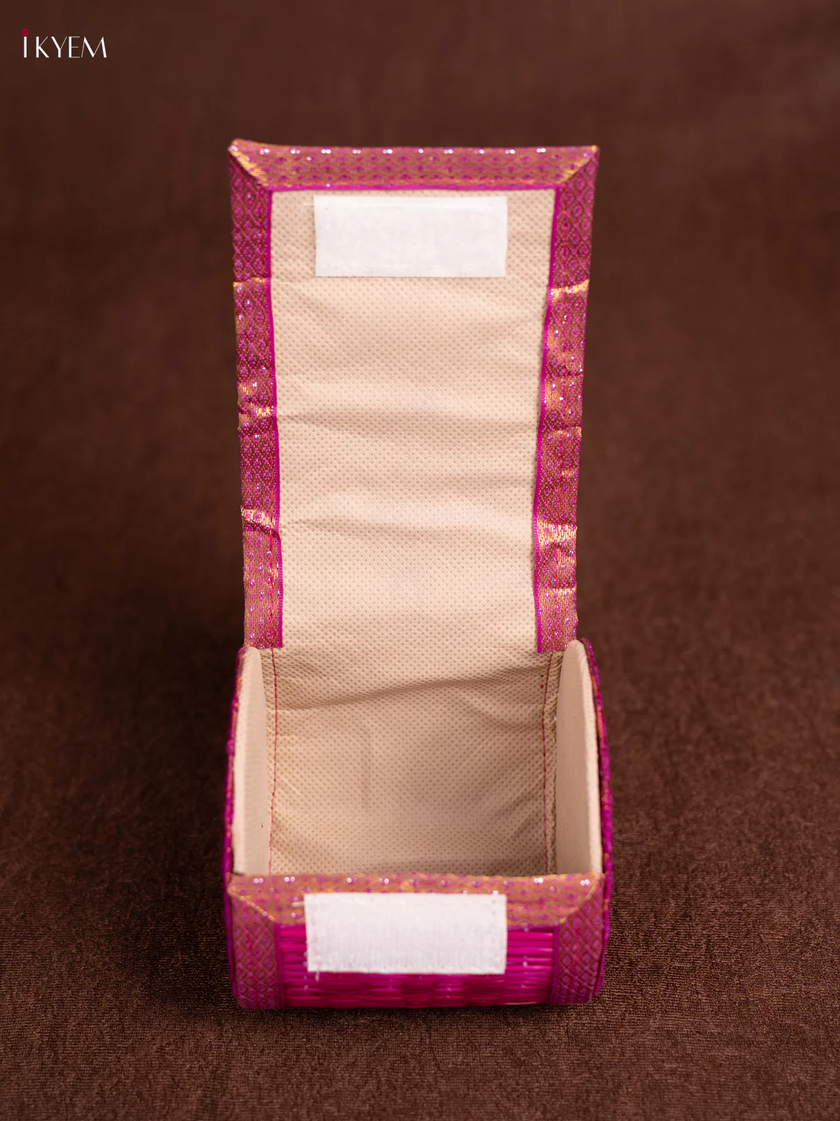 Raw Silk korai Bangle Box - Violet - 4 Inches - KN30115 - Image 3