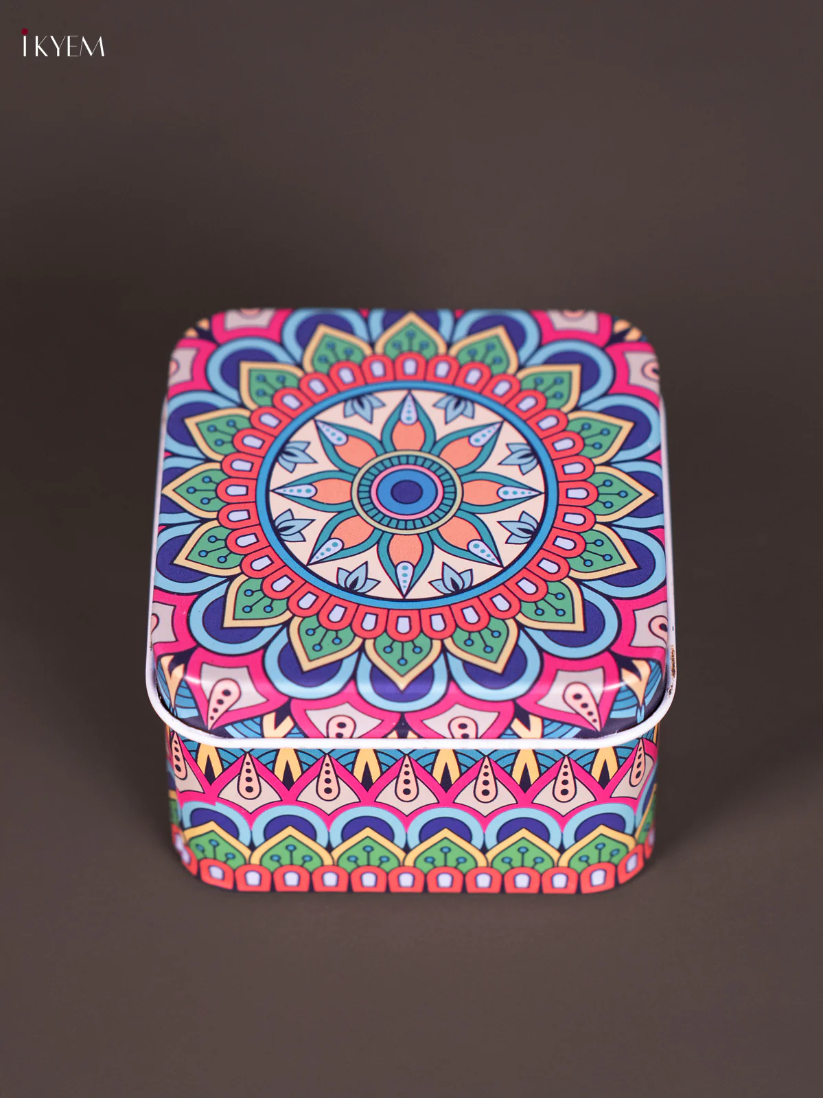 Square Decorative Tin Box - Multicolour - KN31213