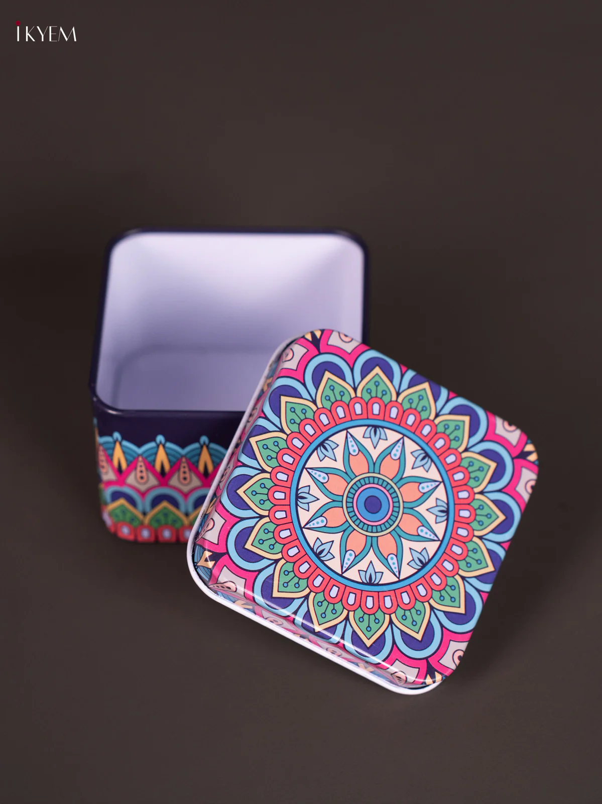Square Decorative Tin Box - Multicolour - KN31213 - Image 2