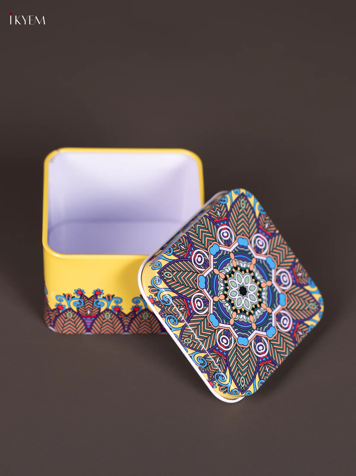 Square Decorative Tin Box - Multicolour  - KN31219 - Image 2