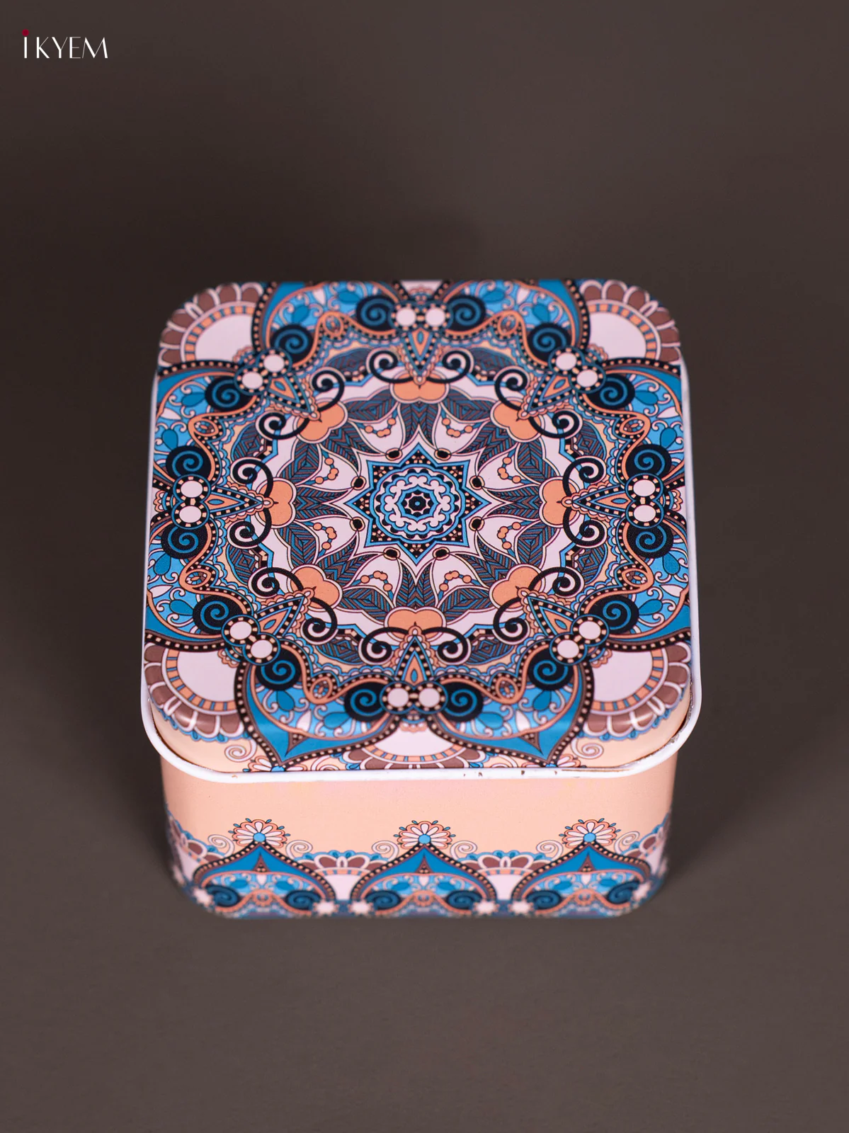 Square Decorative Tin Box - Multicolour - KN31220