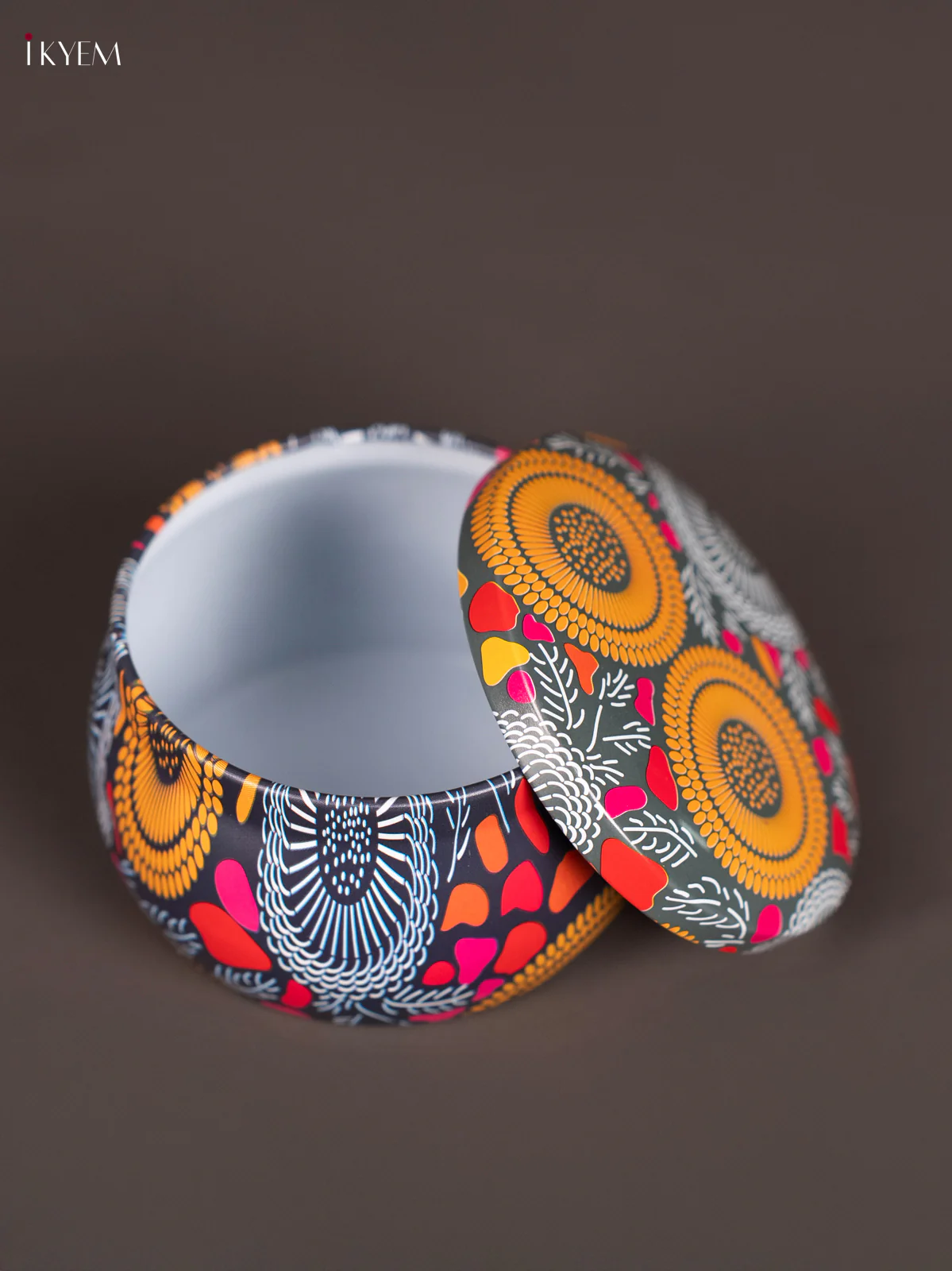 Round Decorative Tin Box - Multicolour - KN31221 - Image 2