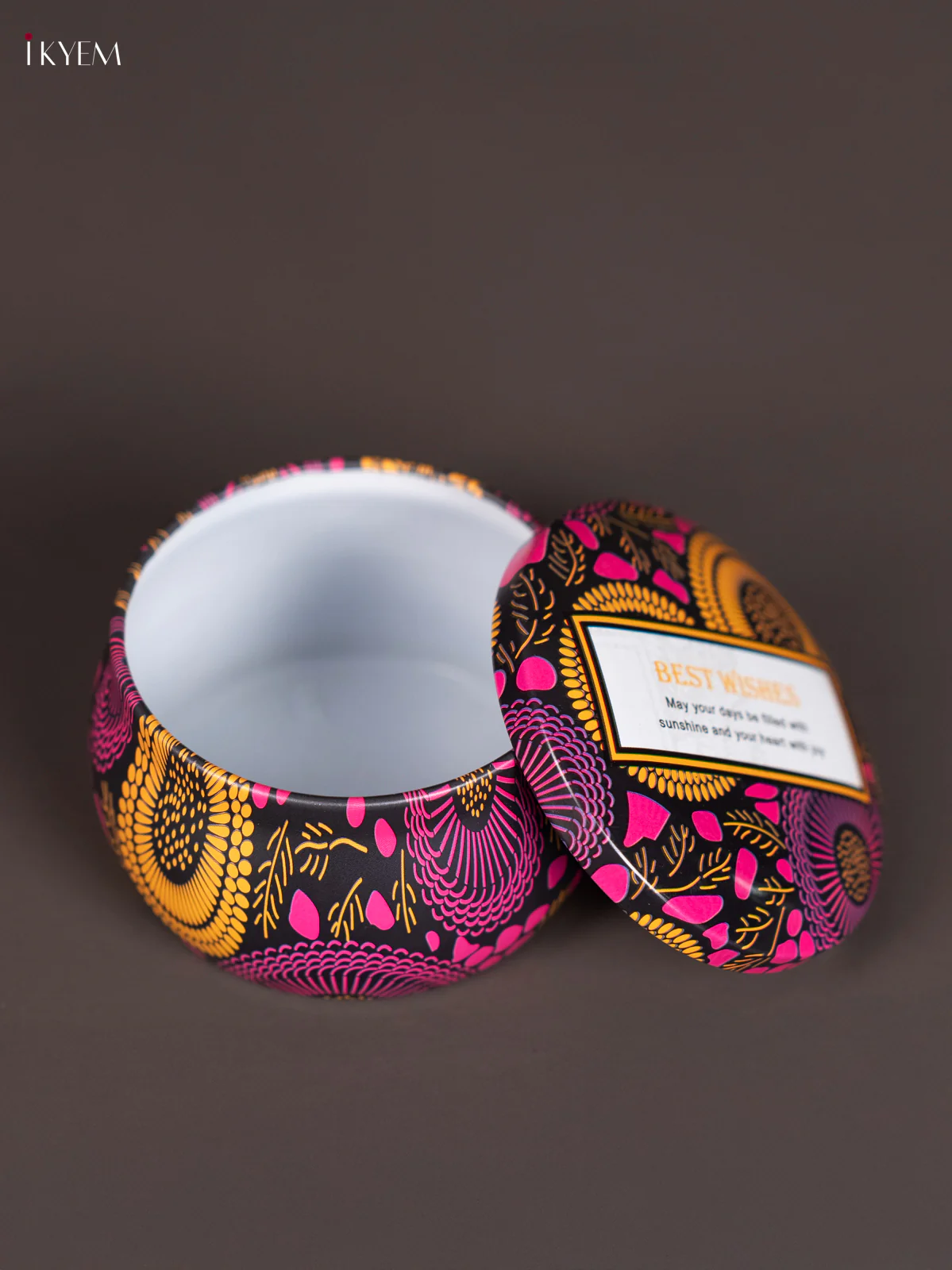 Round Decorative Tin Box - Multicolour - KN31225 - Image 2