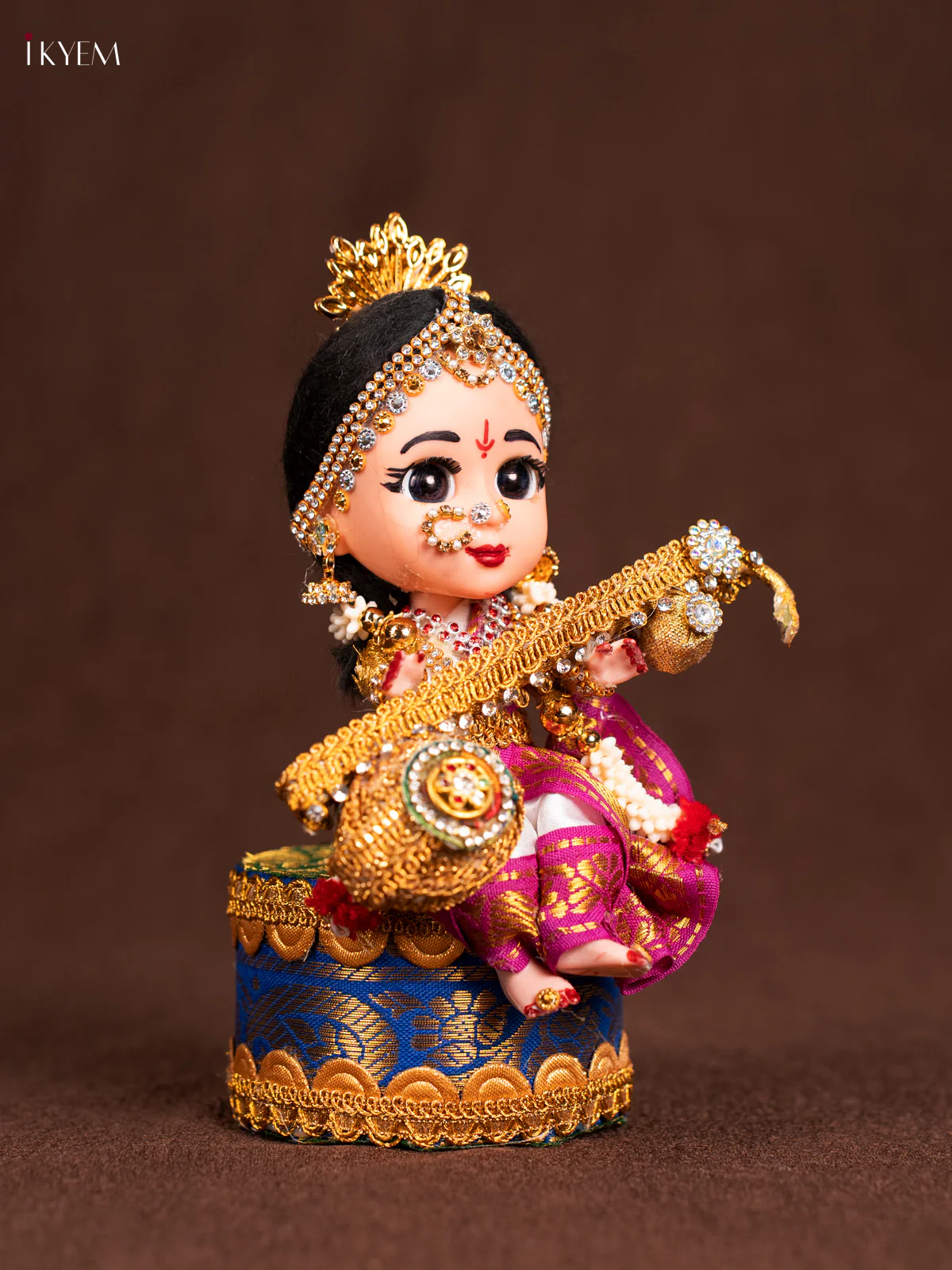 Cute Devi Saraswati Doll Seer Varisai- White with Violet - KN31242 - Image 2